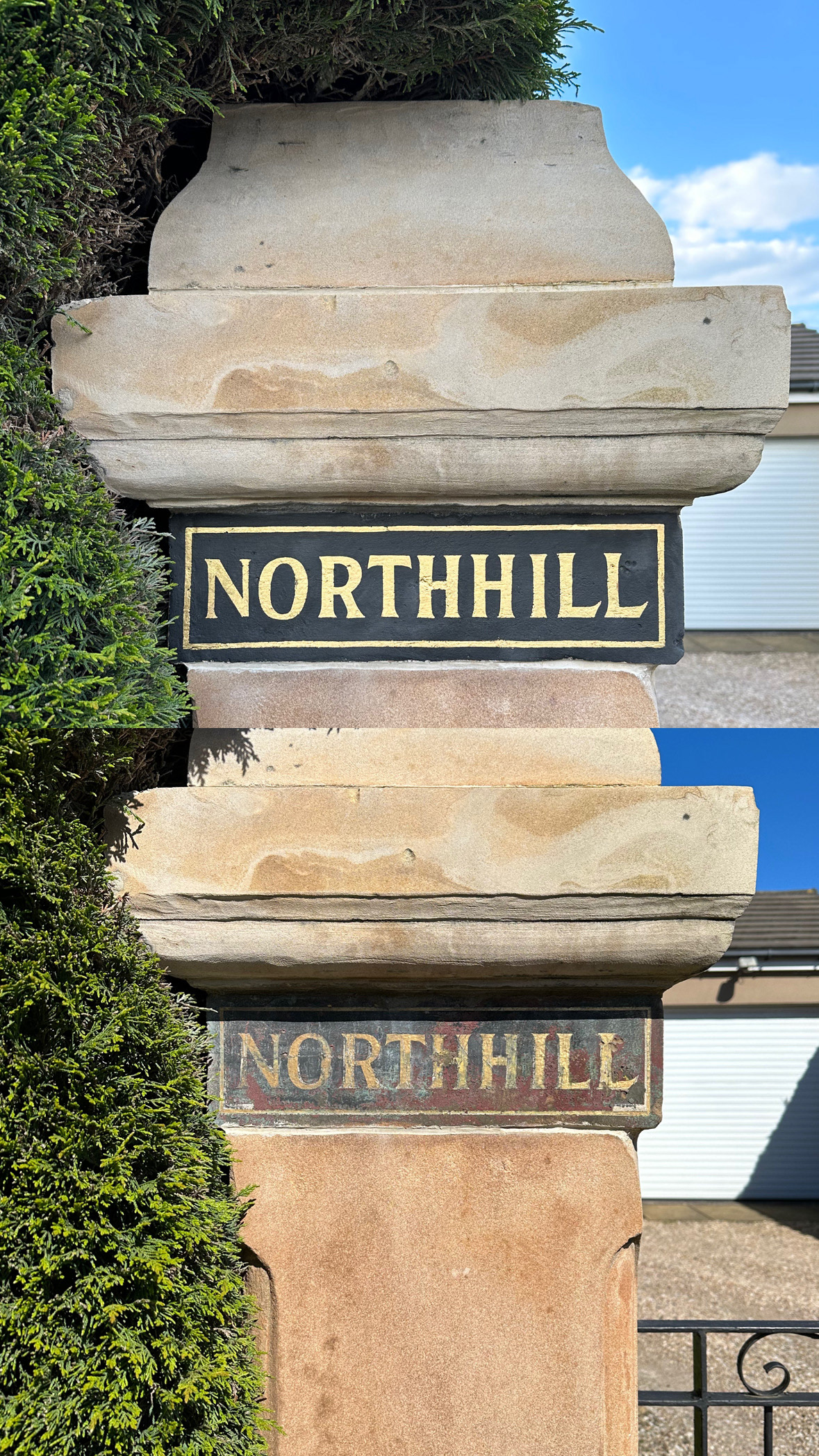 Before and after restoration