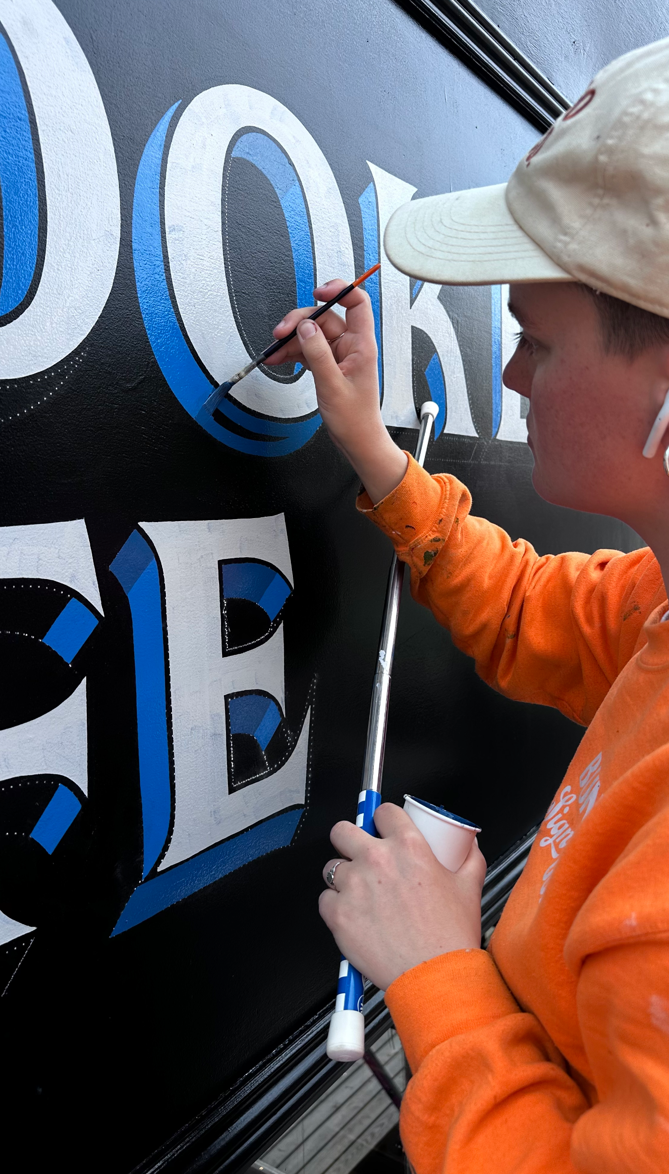 Hana working on Brooklyn Cafe