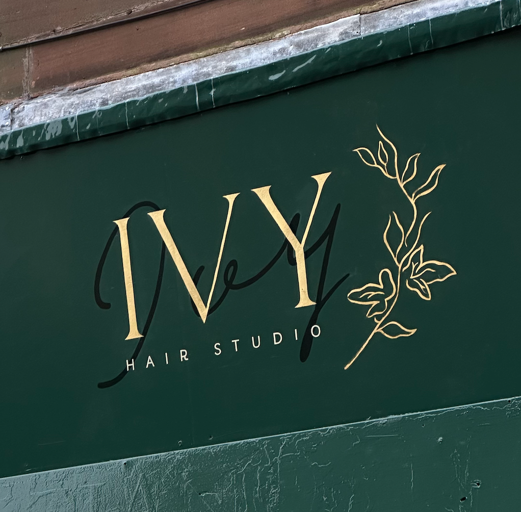 Gold leaf incorporated into a lettering and illustrative logo