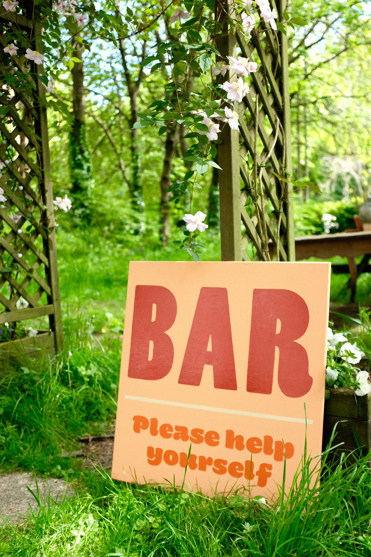 Wedding bar sign