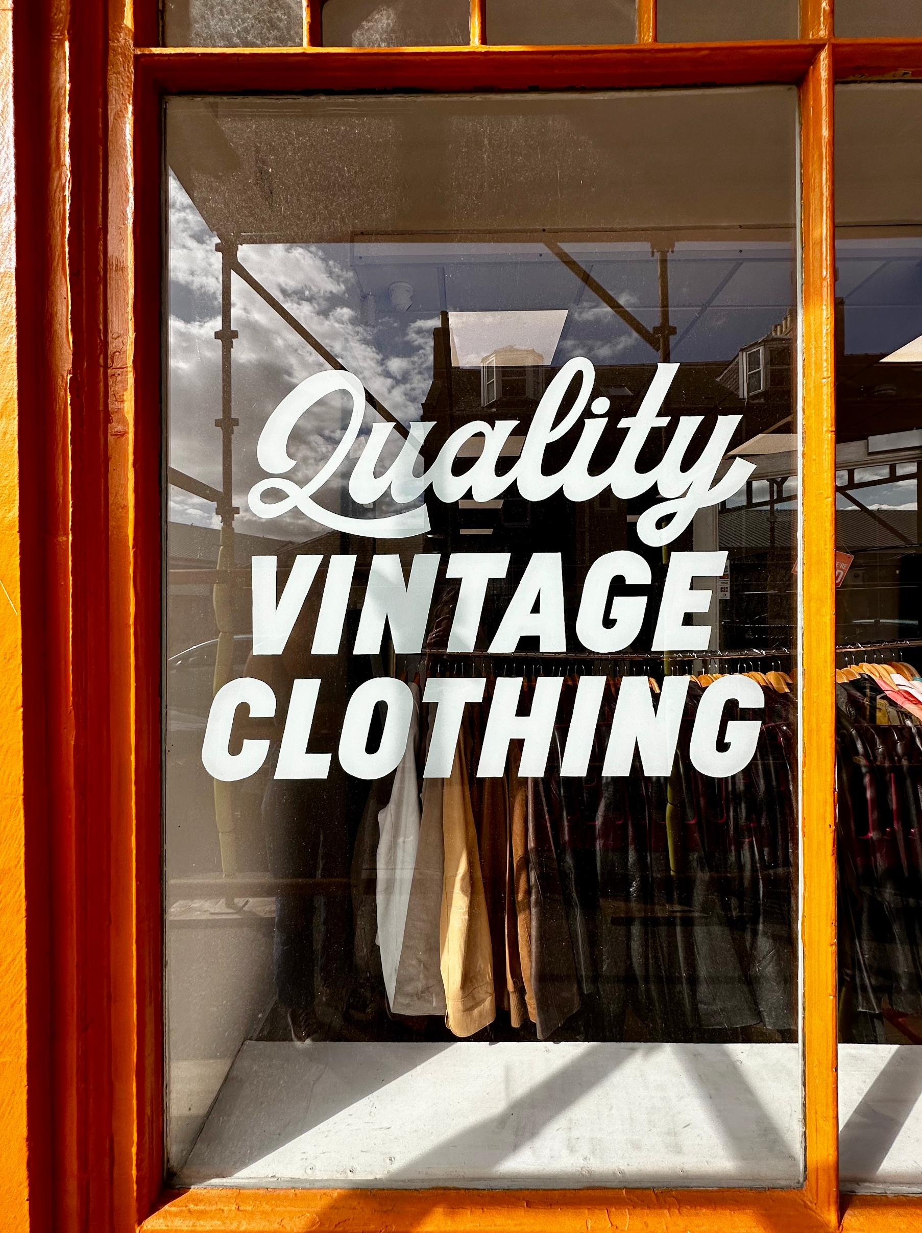 Interior window sign designed and hand painted, Dundee