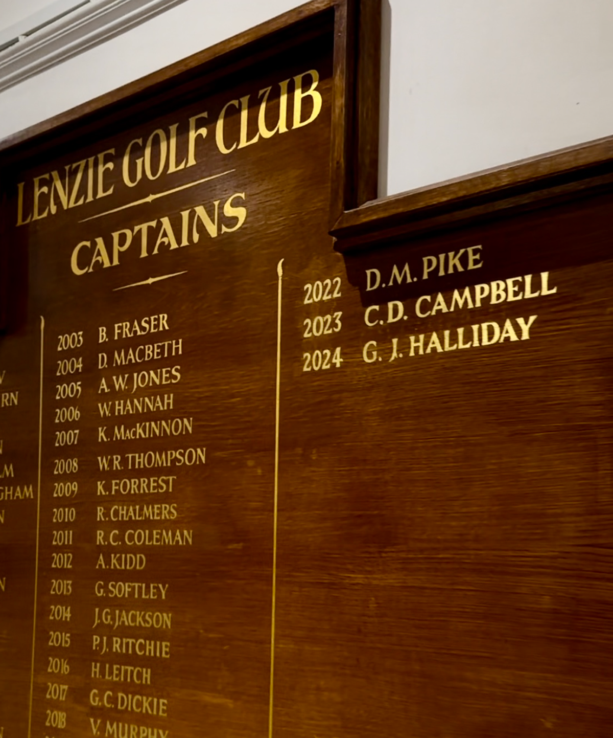 2022-24 names gilded by Rachel E Millar