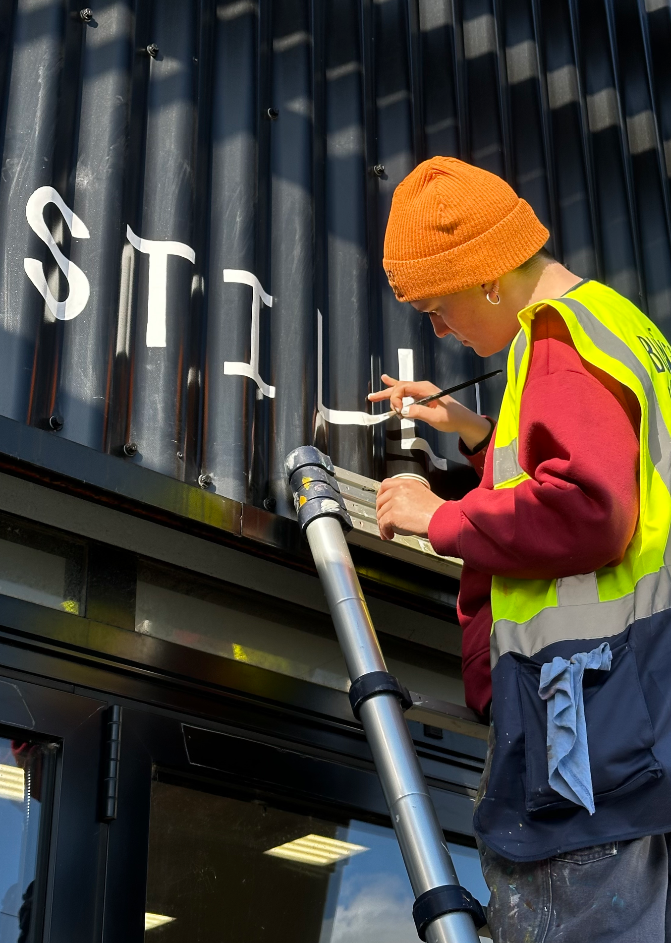 Working on corrugated metal