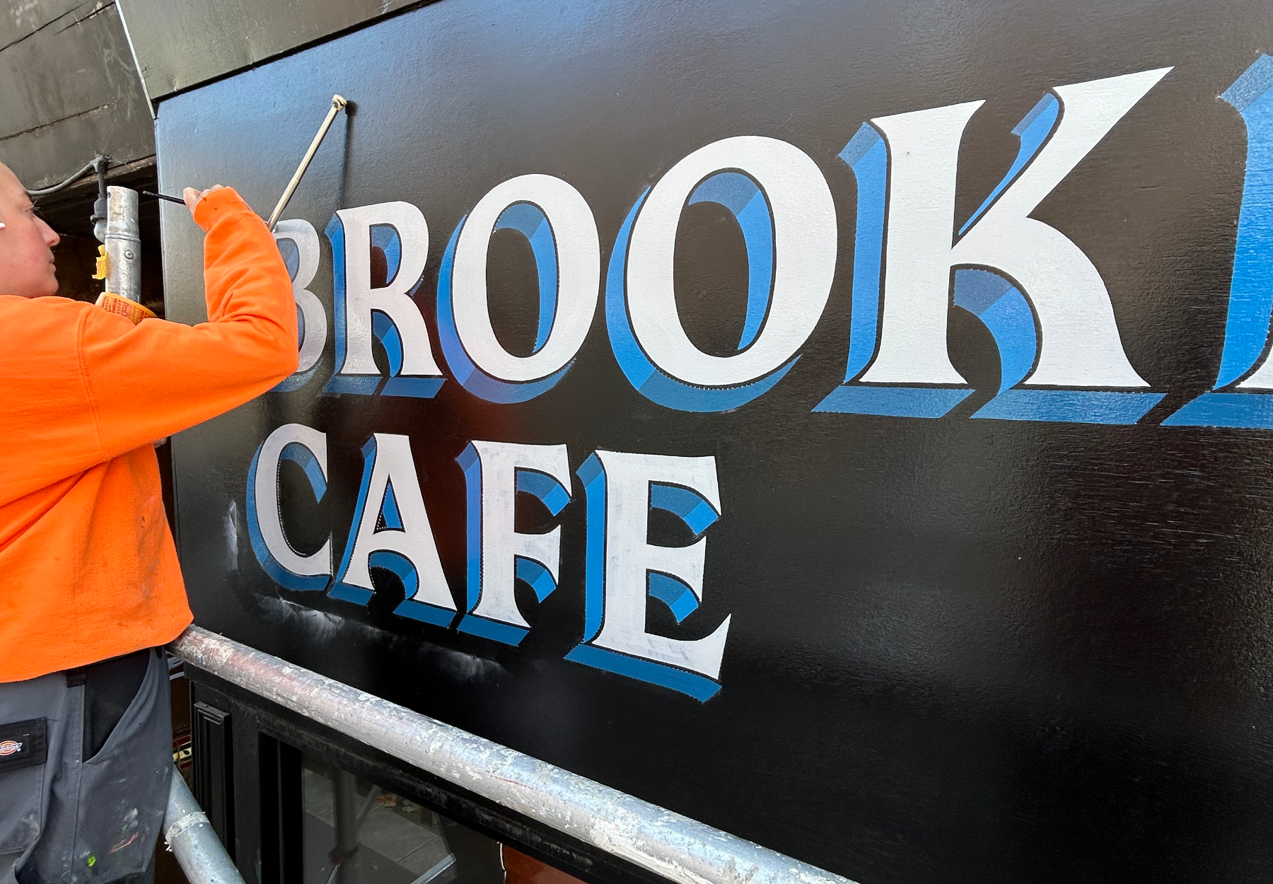 Traditional style cafe signage