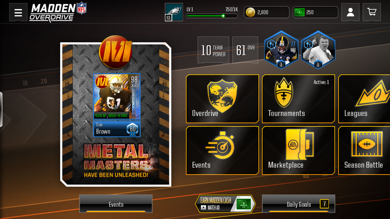 Inside of the Metal Masters Event thumbnail shown on the previous slide.