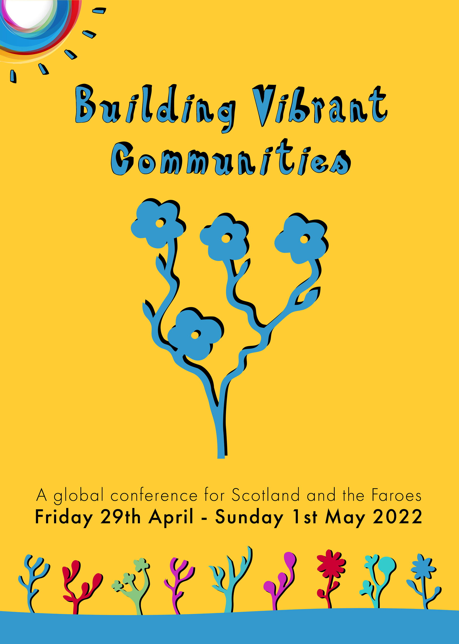 Building Communities Conference poster and flyer, Edinburgh