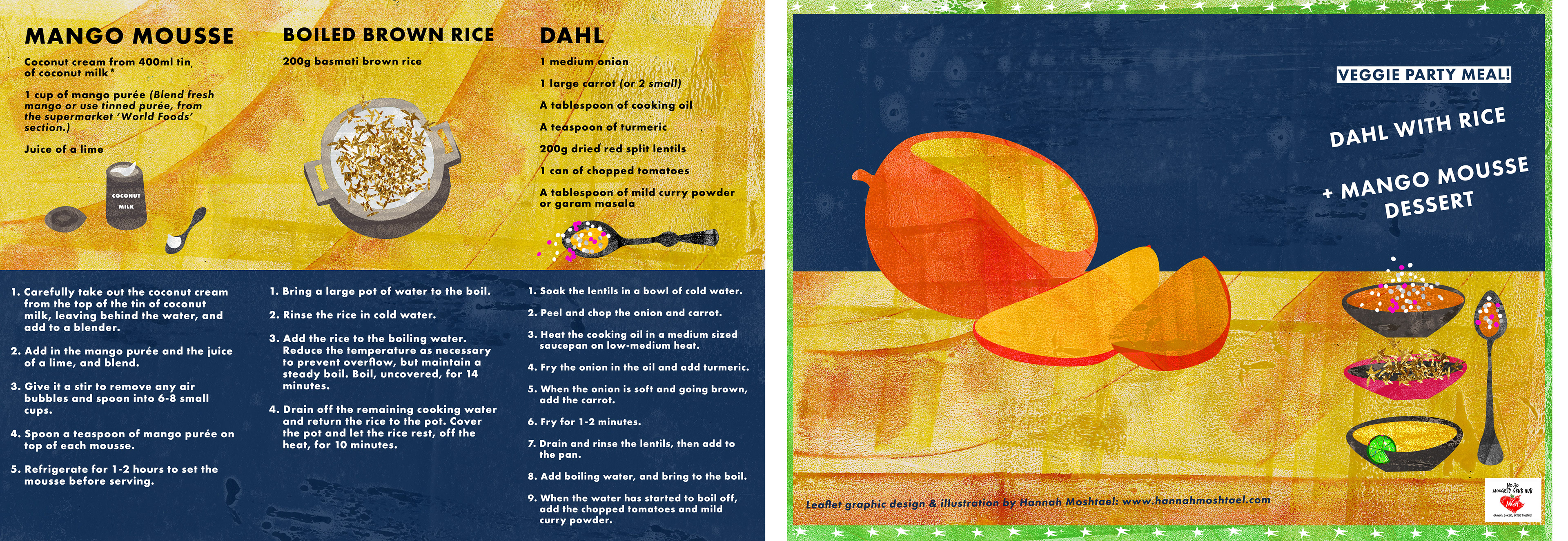 Veggie Party Meal recipe leaflet