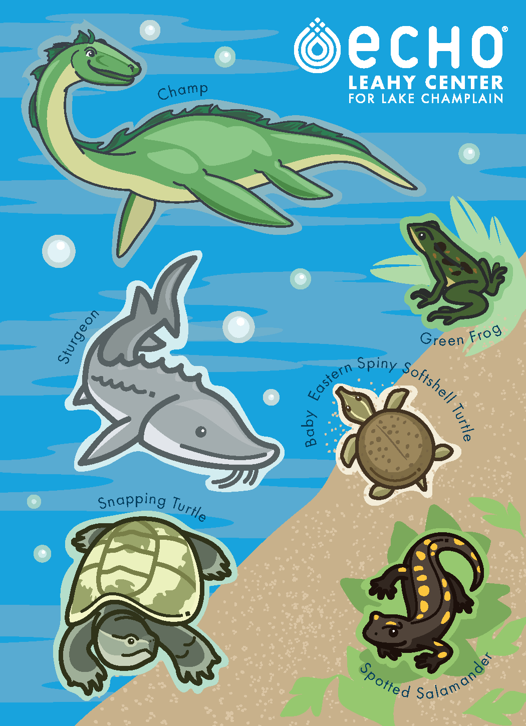 Sticker sheet design to be sold as merchandise in the gift shop