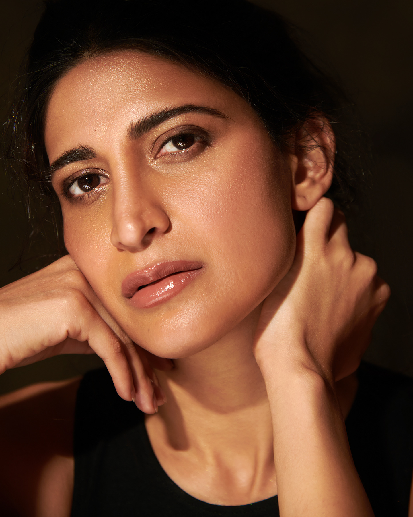 Makeup & Hair for Aahana Kumra for a photoshoot.