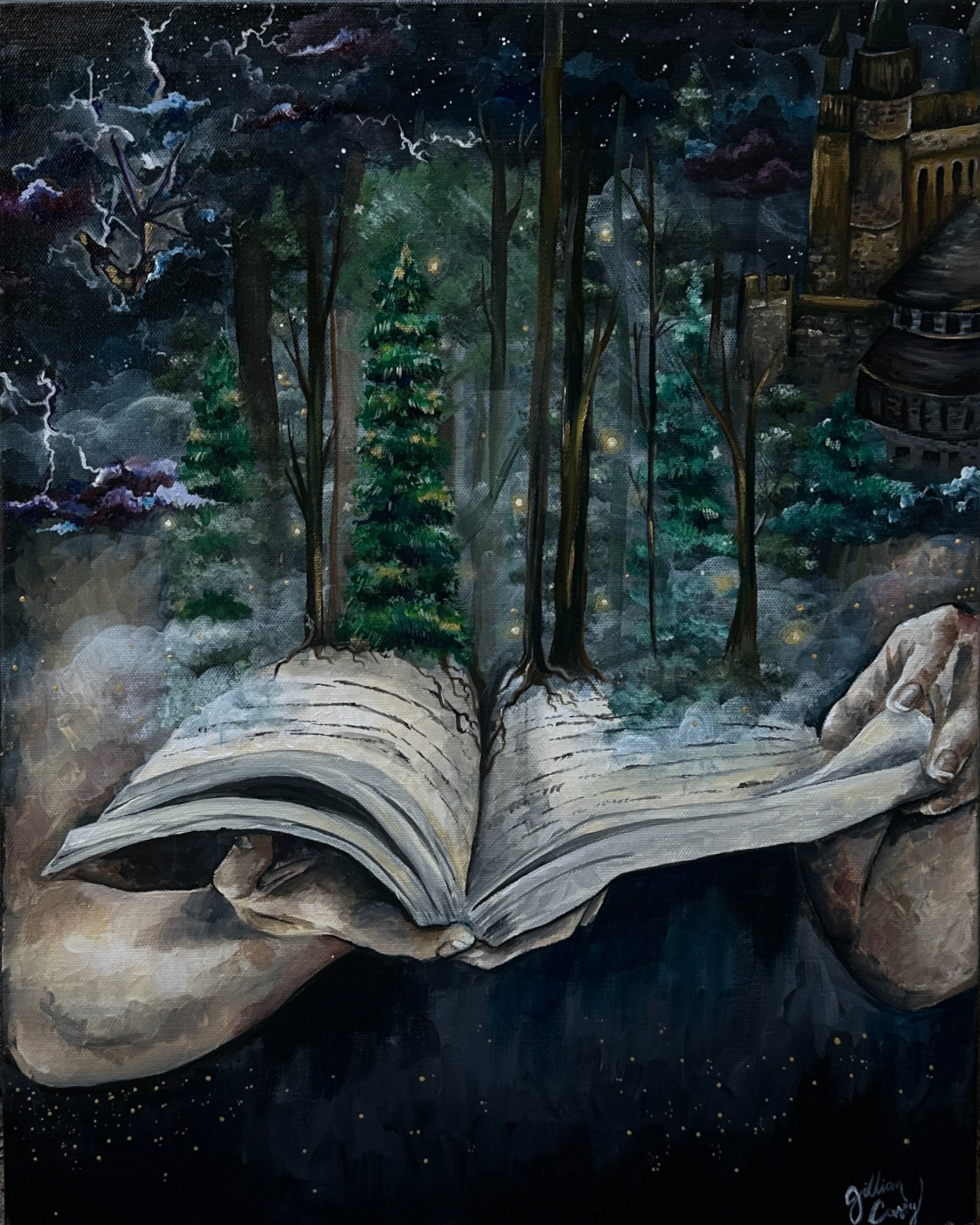 THE STORYBOOK. Conceptual passion project. Acrylic paint, 24in x 18in. 2022-3.