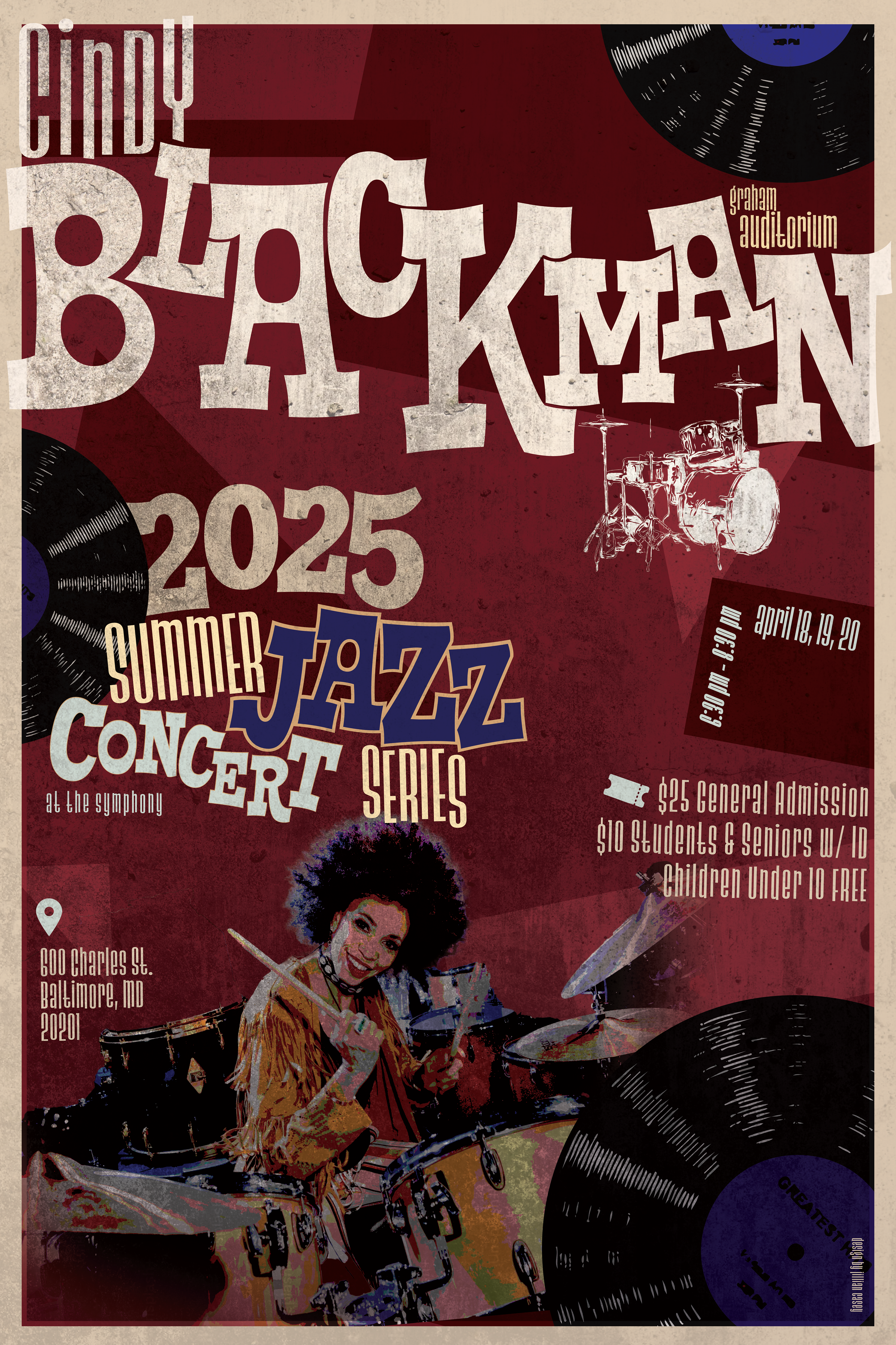 Jazz inspired poster, Graphic Design I. Adobe Illustrator, Adobe Photoshop. 2024