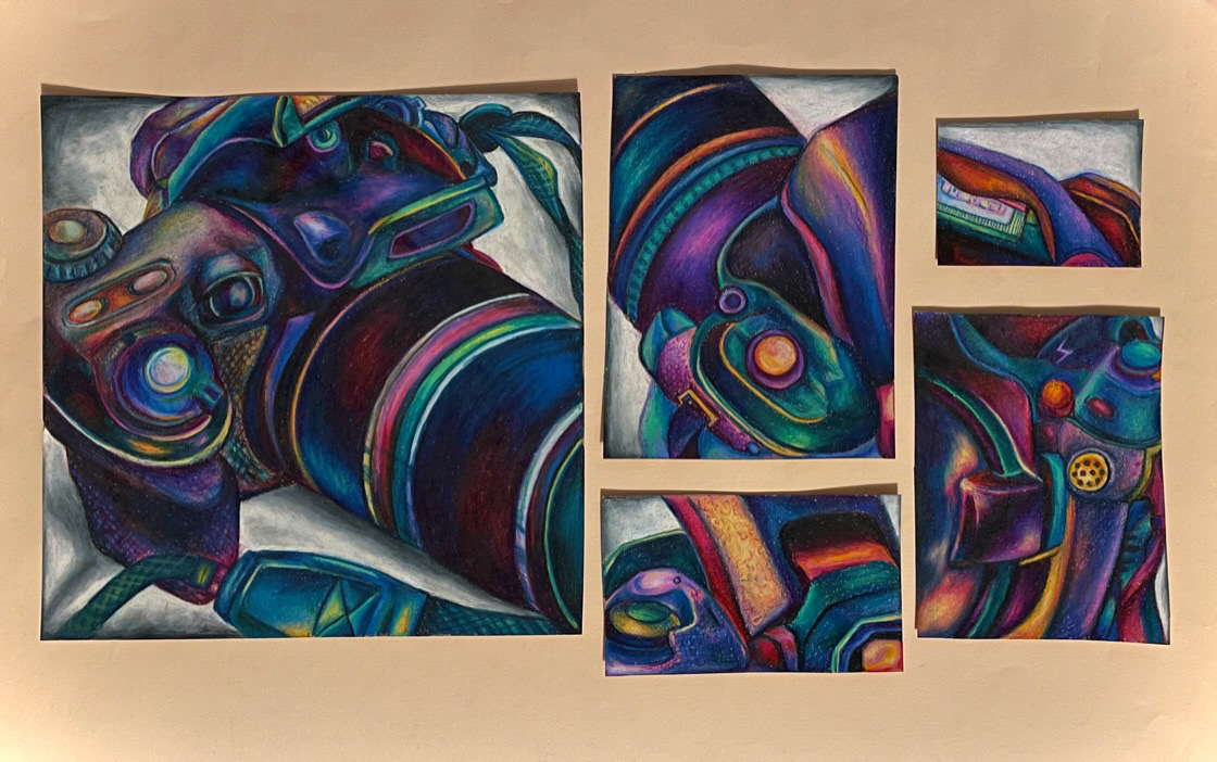 Fauvist x macro exploration. Colored pencil, in x in. 2024.