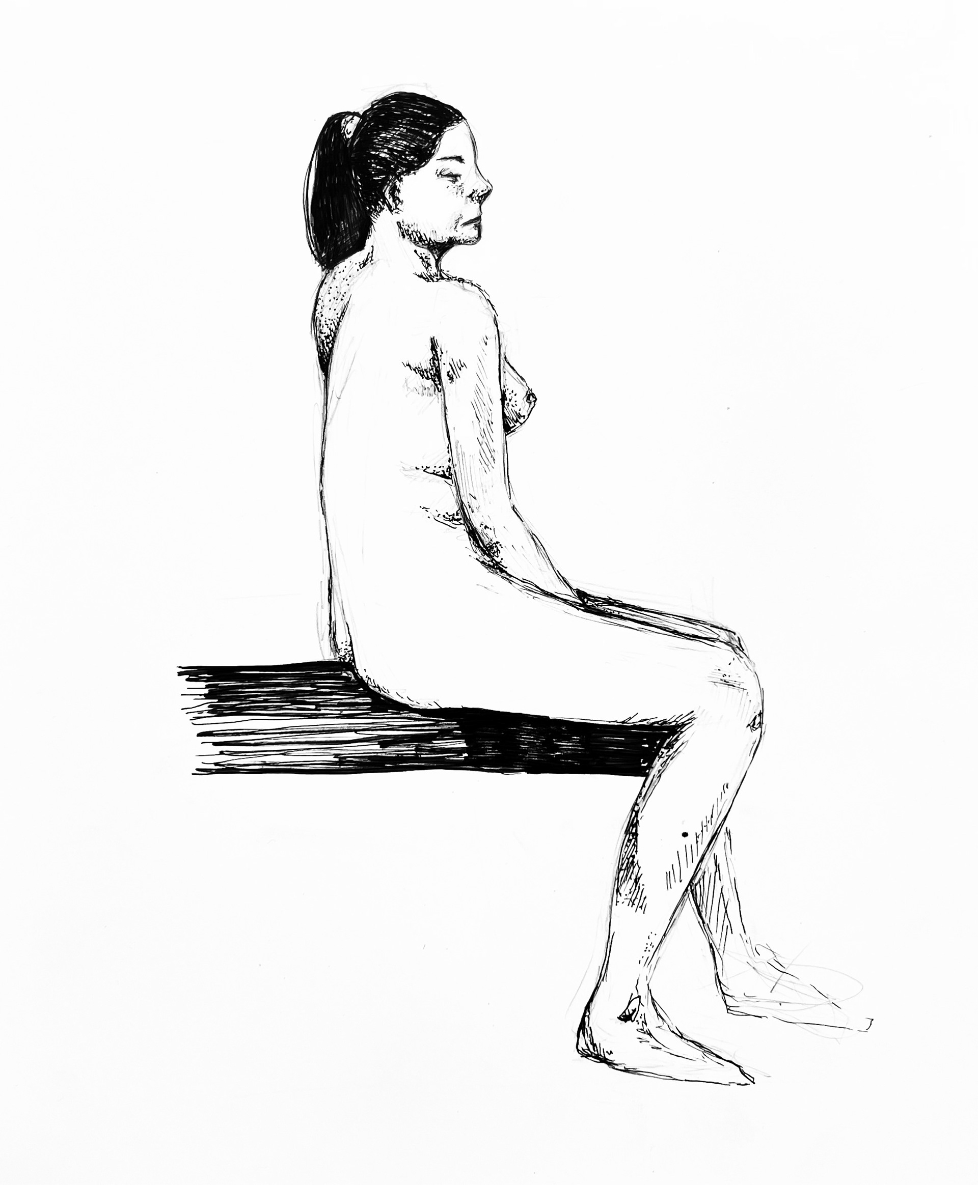 30 minute sketch / graphite and pen