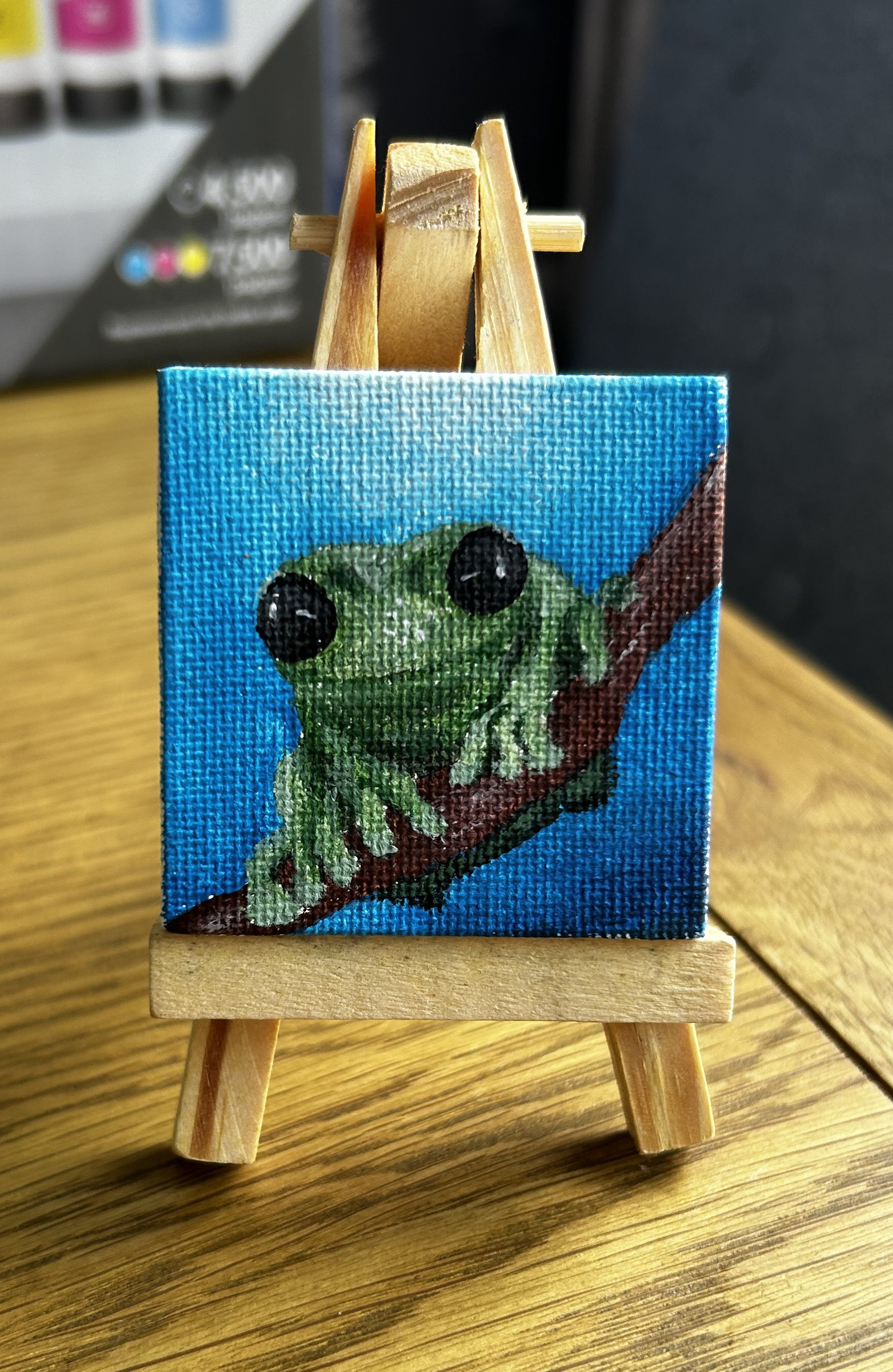 Frog Painted on a small canvas (2024) - Acrylic Paint