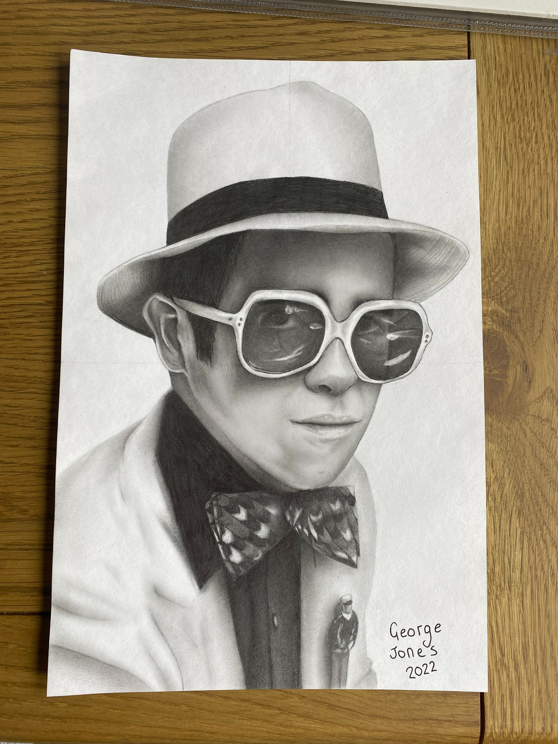 Pencil Drawing of Elton John (2022)