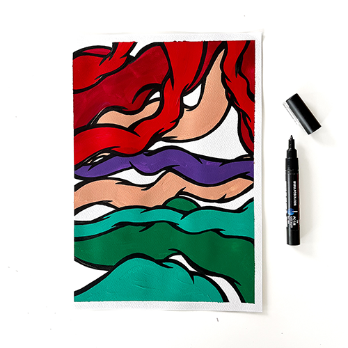 The Little Mermaid | Acrylic on Paper