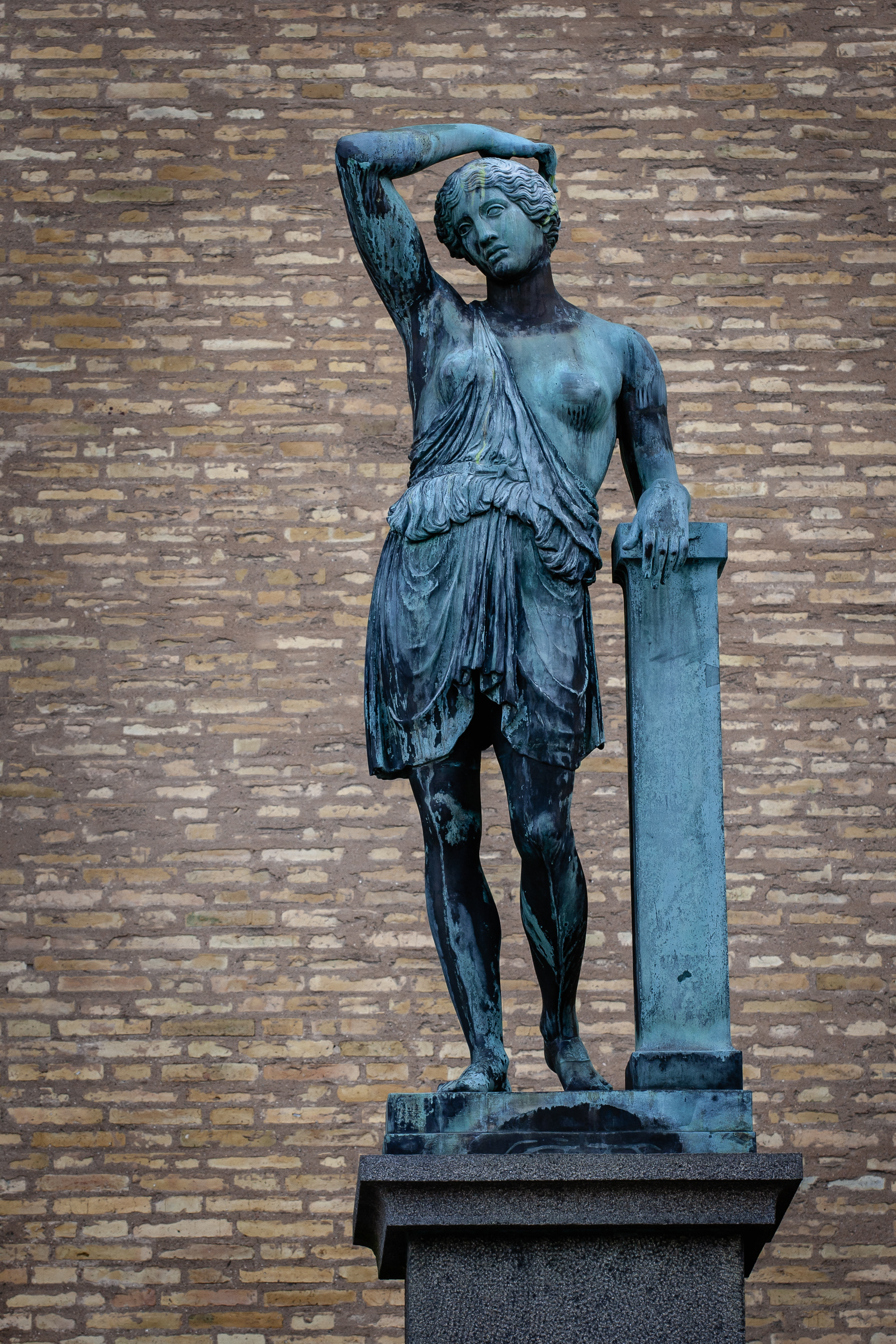 A statue outside.