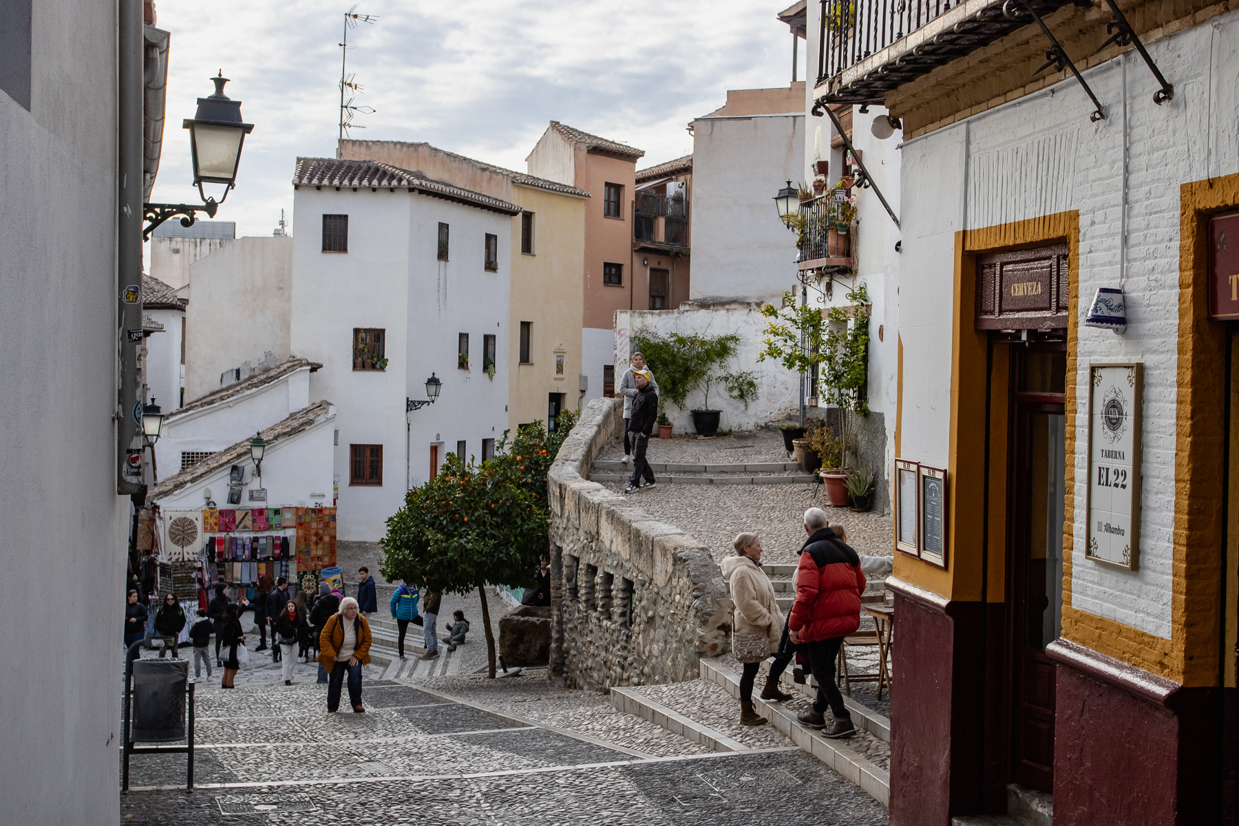 One of the small squares in the old town.