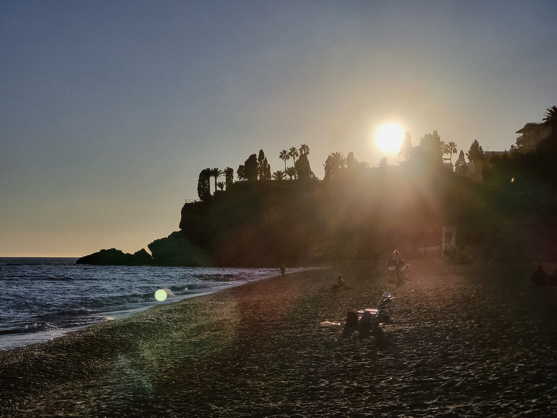 Sunset at Nerja beach.