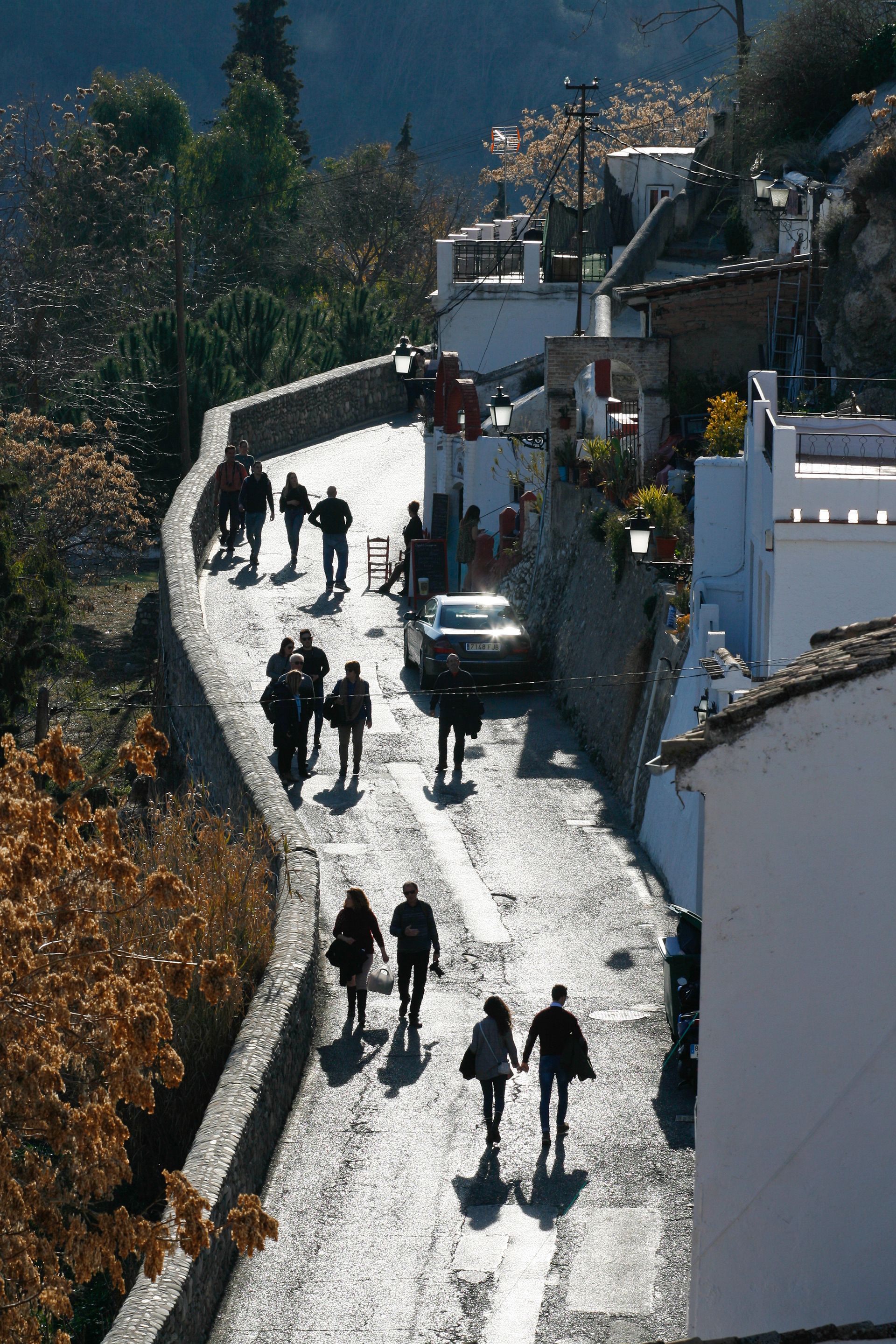 The main street leading from Sacromonte back to downtown Granada, February 2018.