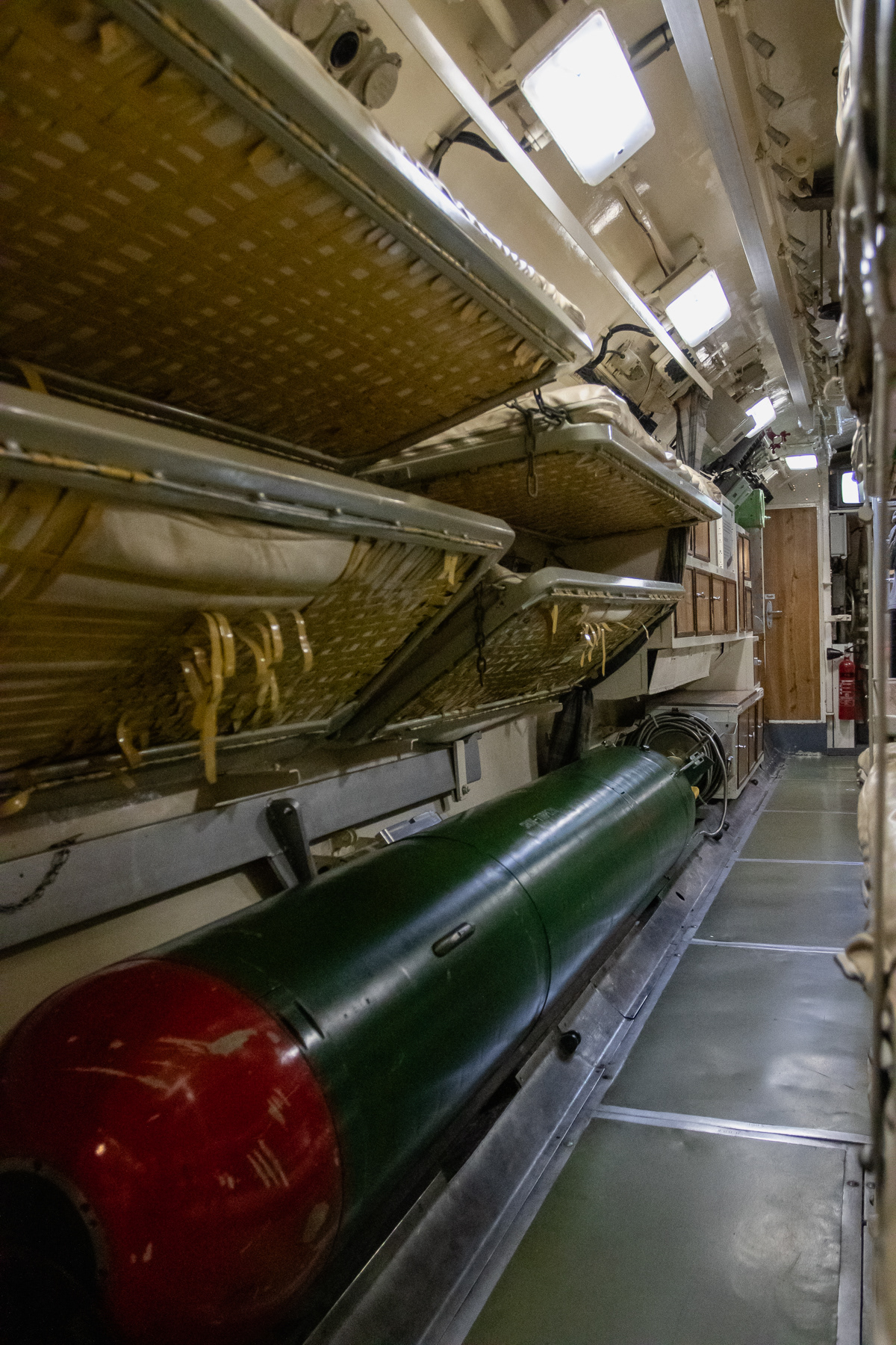 Crew's quarters. The men were sleeping above torpedos.