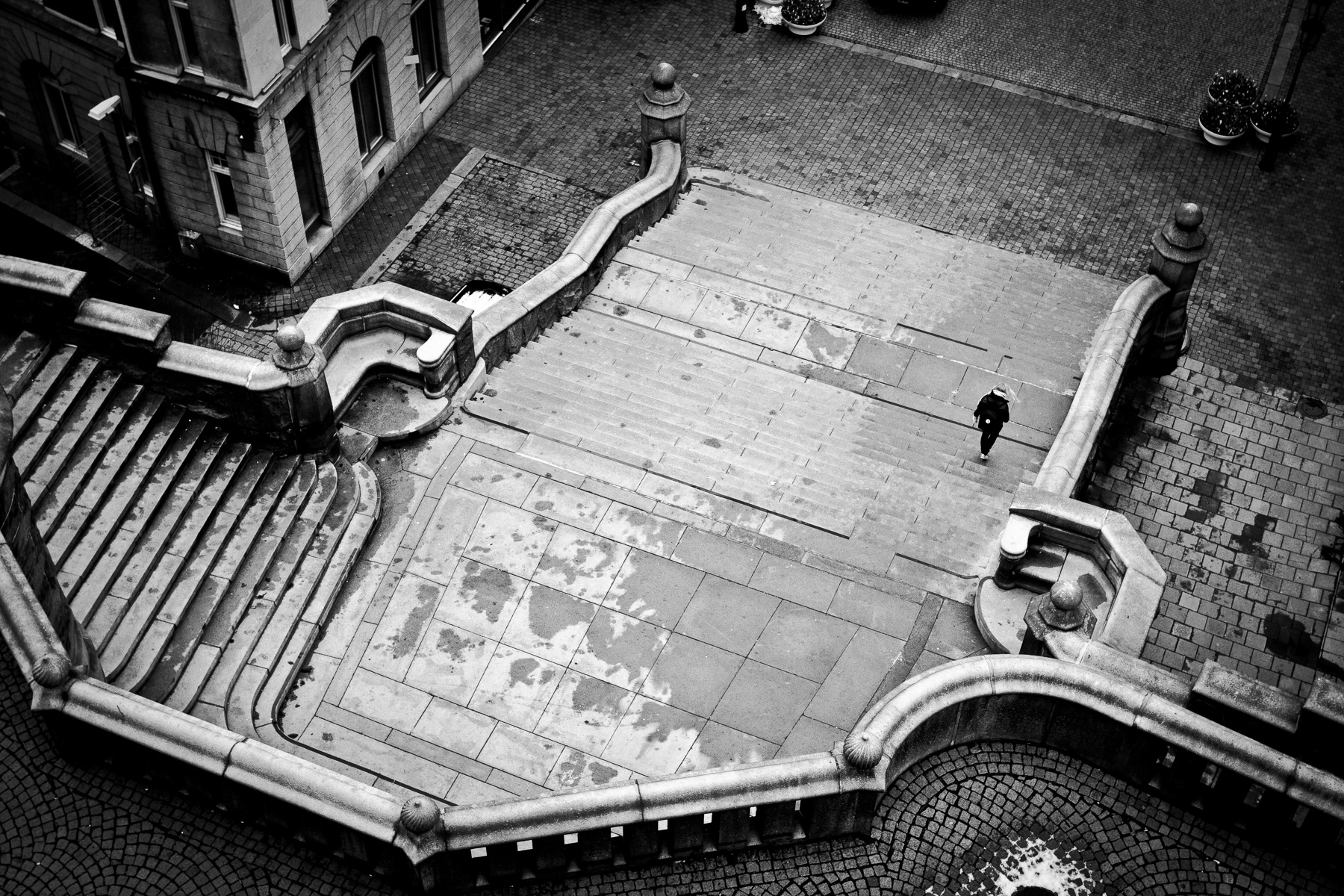 King Oscar IInd Terrace steps finished in 1980, to get from downtown to the city park 40 metres (130 feet) higher.