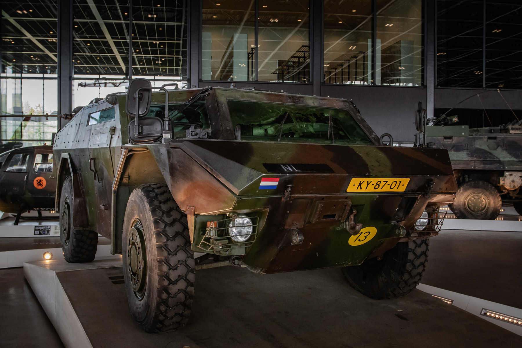 Royal Netherlands Army KNDS/DDVS Fennek armoured reconnaissance vehicle at the National Military Museum, Soesterberg, the Netherlands