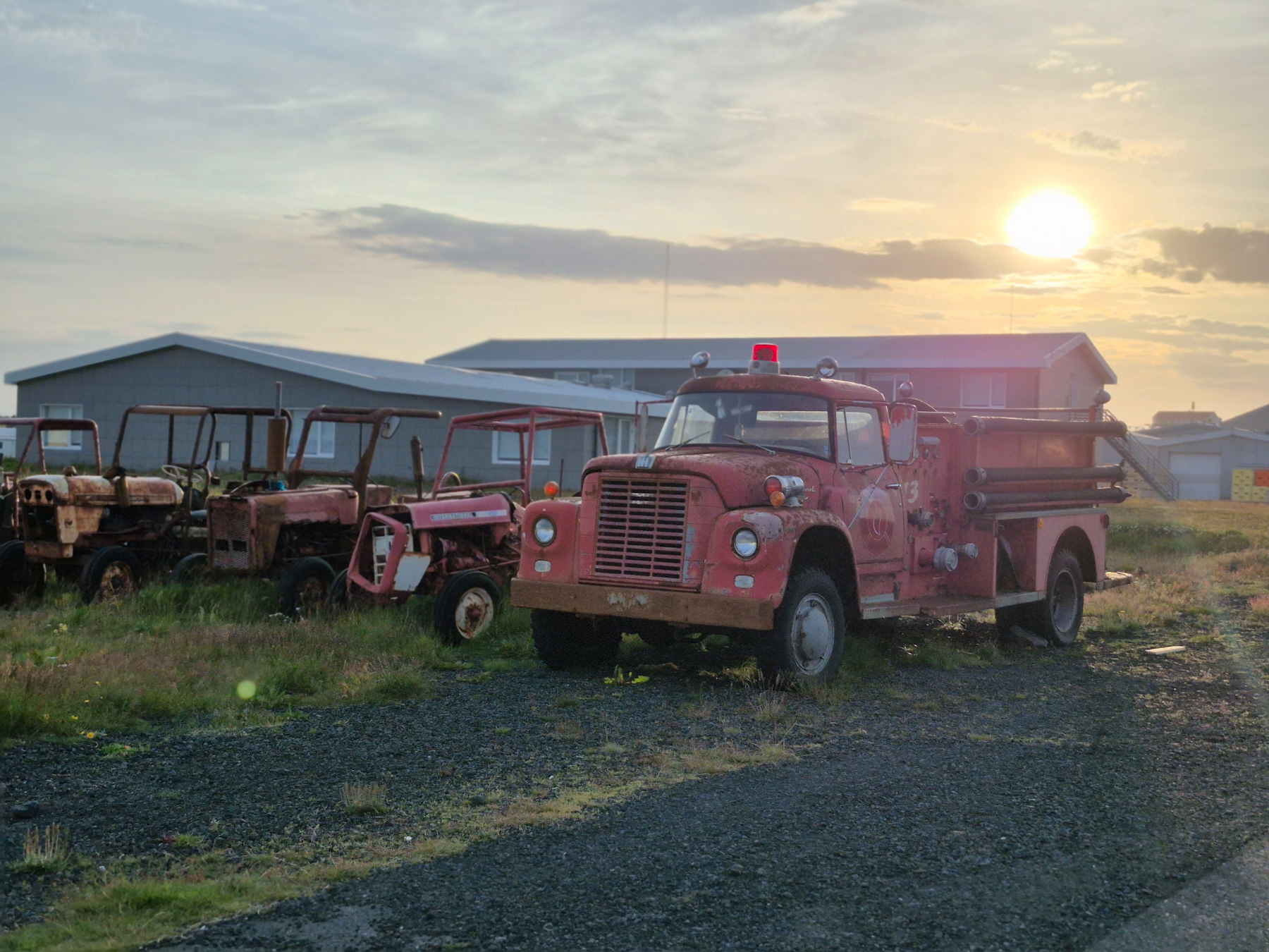 A very old firetruck left behind.