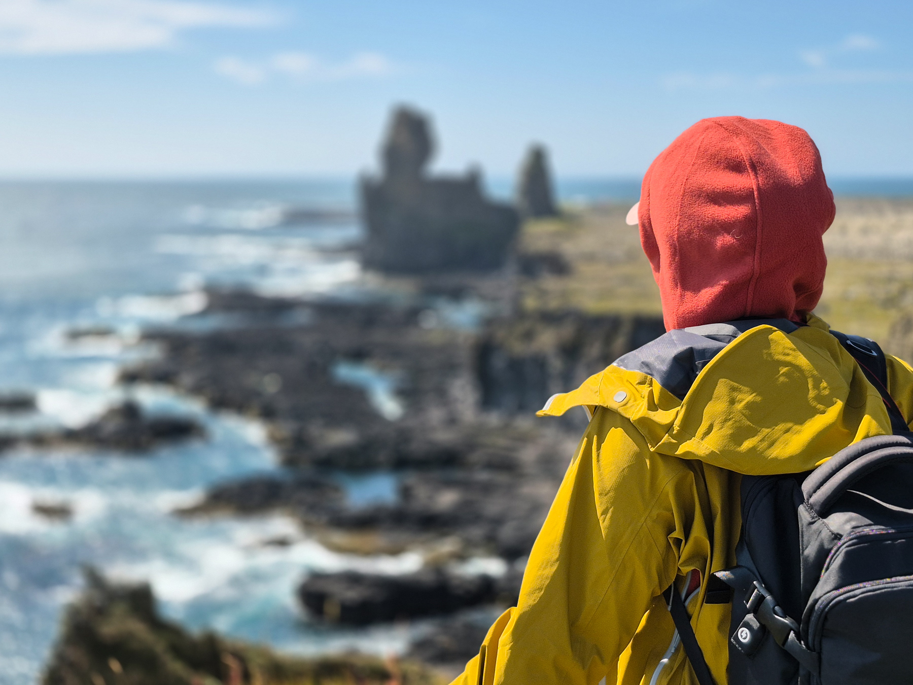 Looking at the rocky coast of Snæfellsjökull National Park.