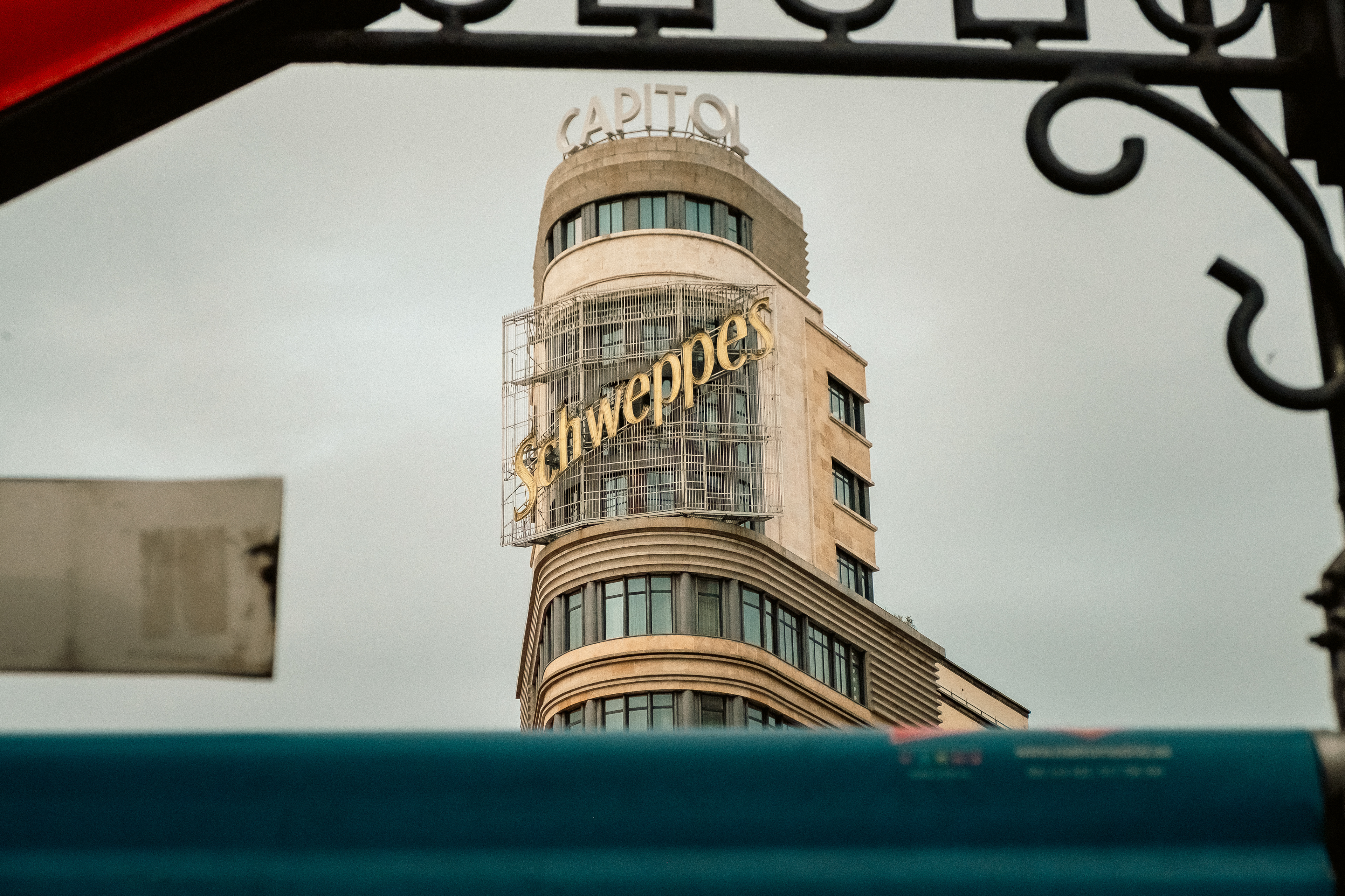 Close-up of the Capitol building at Plaza del Callao / Gran Via