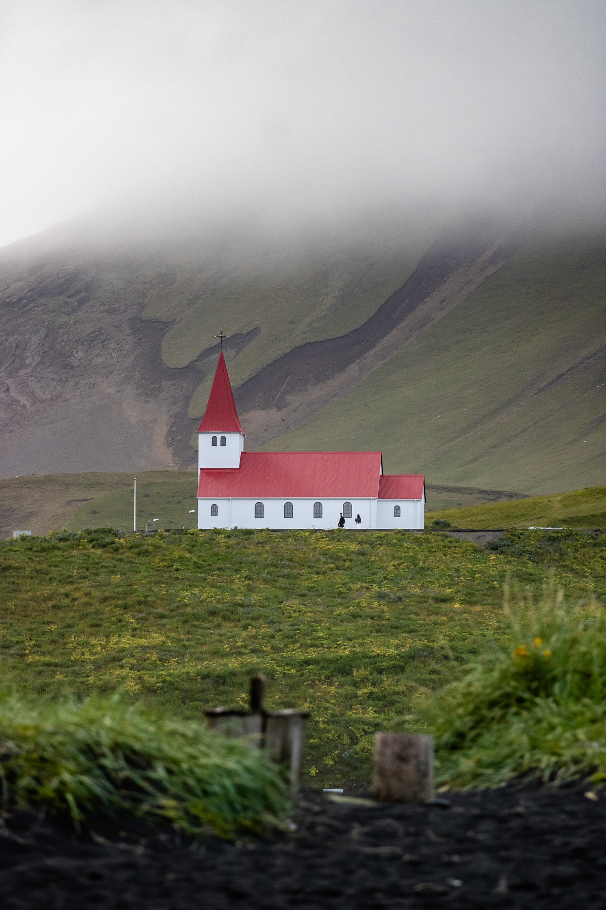 Vik's church on the hill overlooking the town.