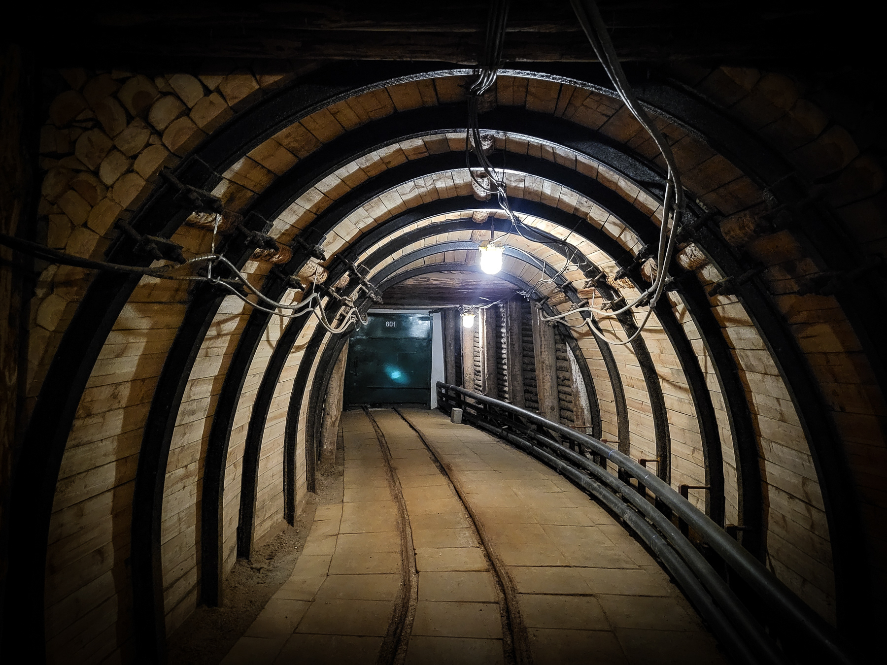Inside a Bochnia Salt Mine tunnel