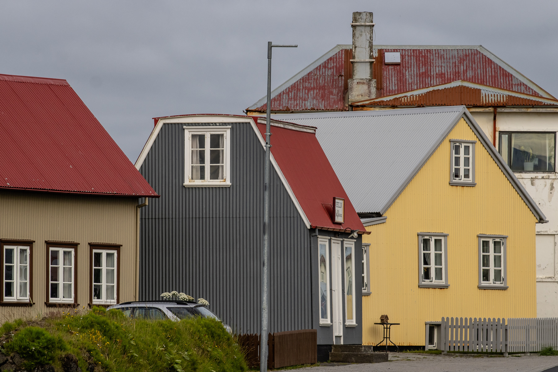 Part of the main street of Eyrarbakki.