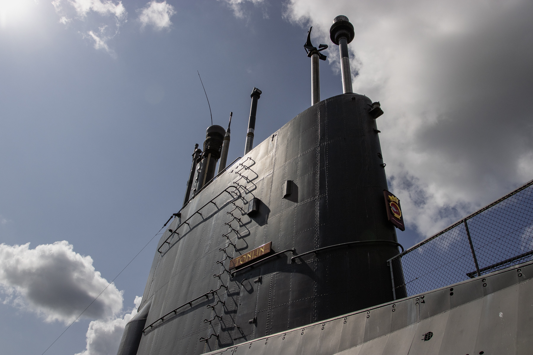 The sail of Royal Netherlands Navy submarine Tonijn