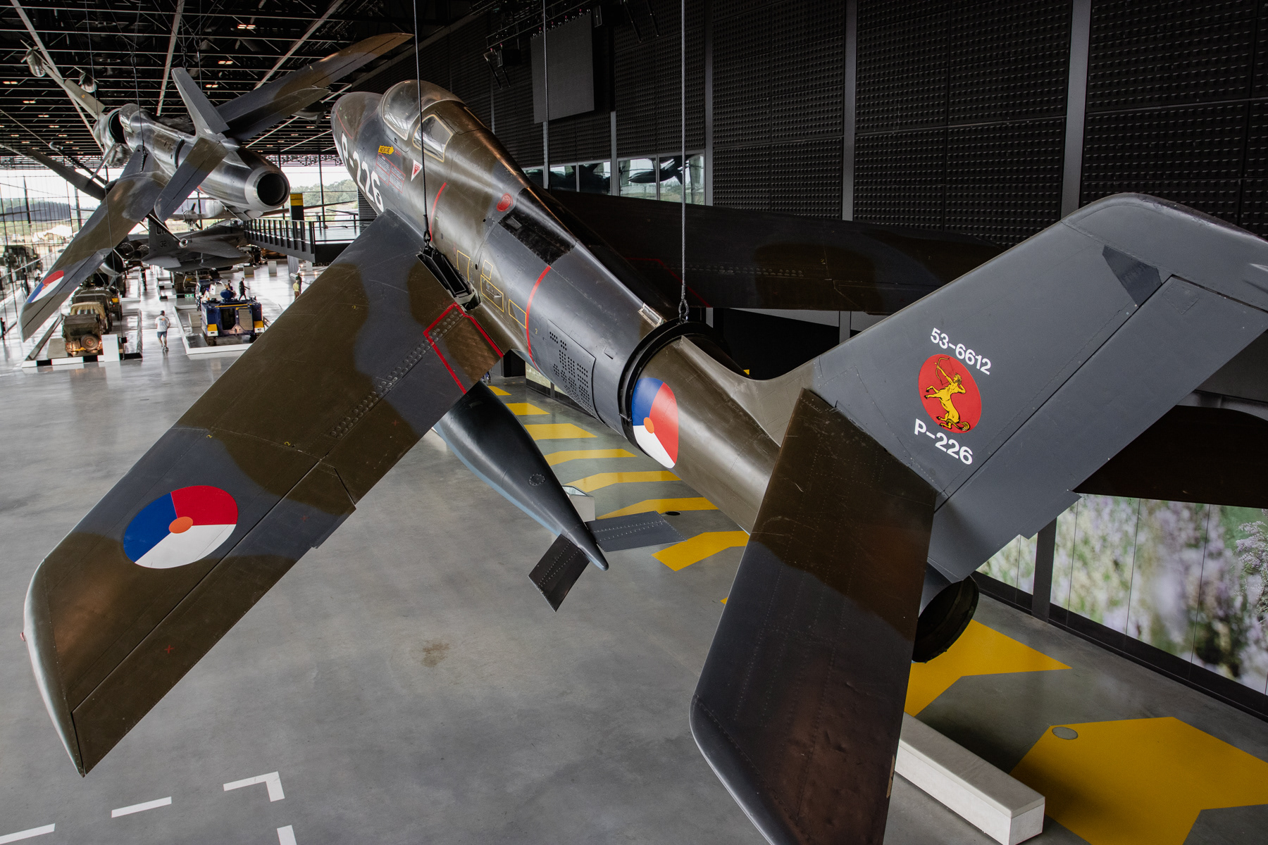 A Republic F-84F Thunderstreak (P-226) of Royal Netherlands Air Force 314 Squadron at the National Military Museum, Soesterberg, the Netherlands