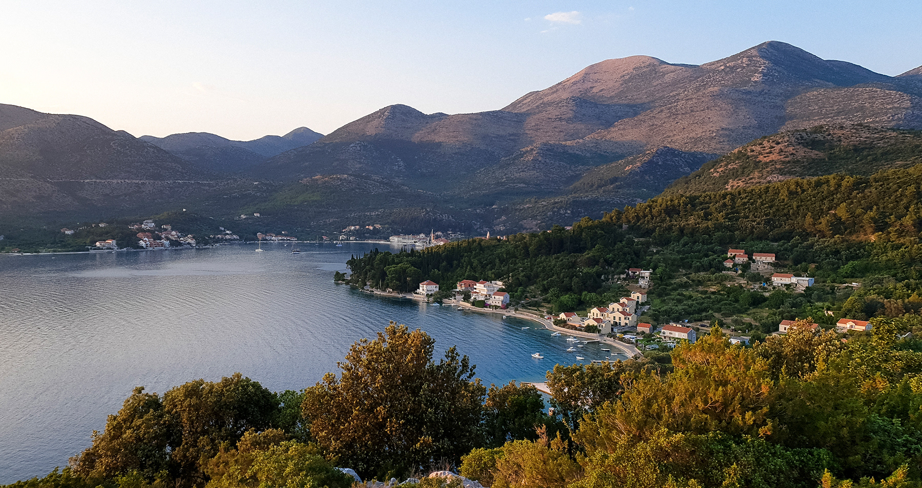 The bay of Slano, situated a little bit north of Dubrovnik, July 2019.