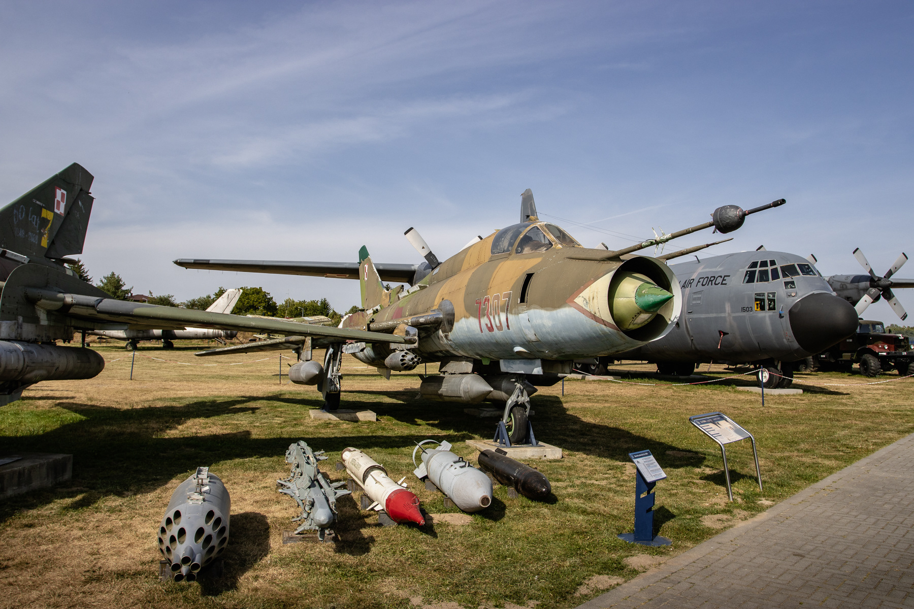 Sukhoi Su-22M4, NATO callsign Fitter, nr 7307 at the Muzeum Sił Powietrznych w Dęblinie (Aviation Museum in Deblin), Poland. The type has served the Polish Air Force from 1984 to September 2025.
