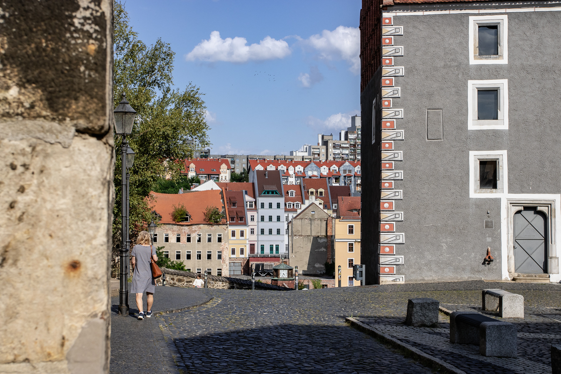 View at Zgorzelec from the small square in front of the St. Peter and Paul Church in Görlitz