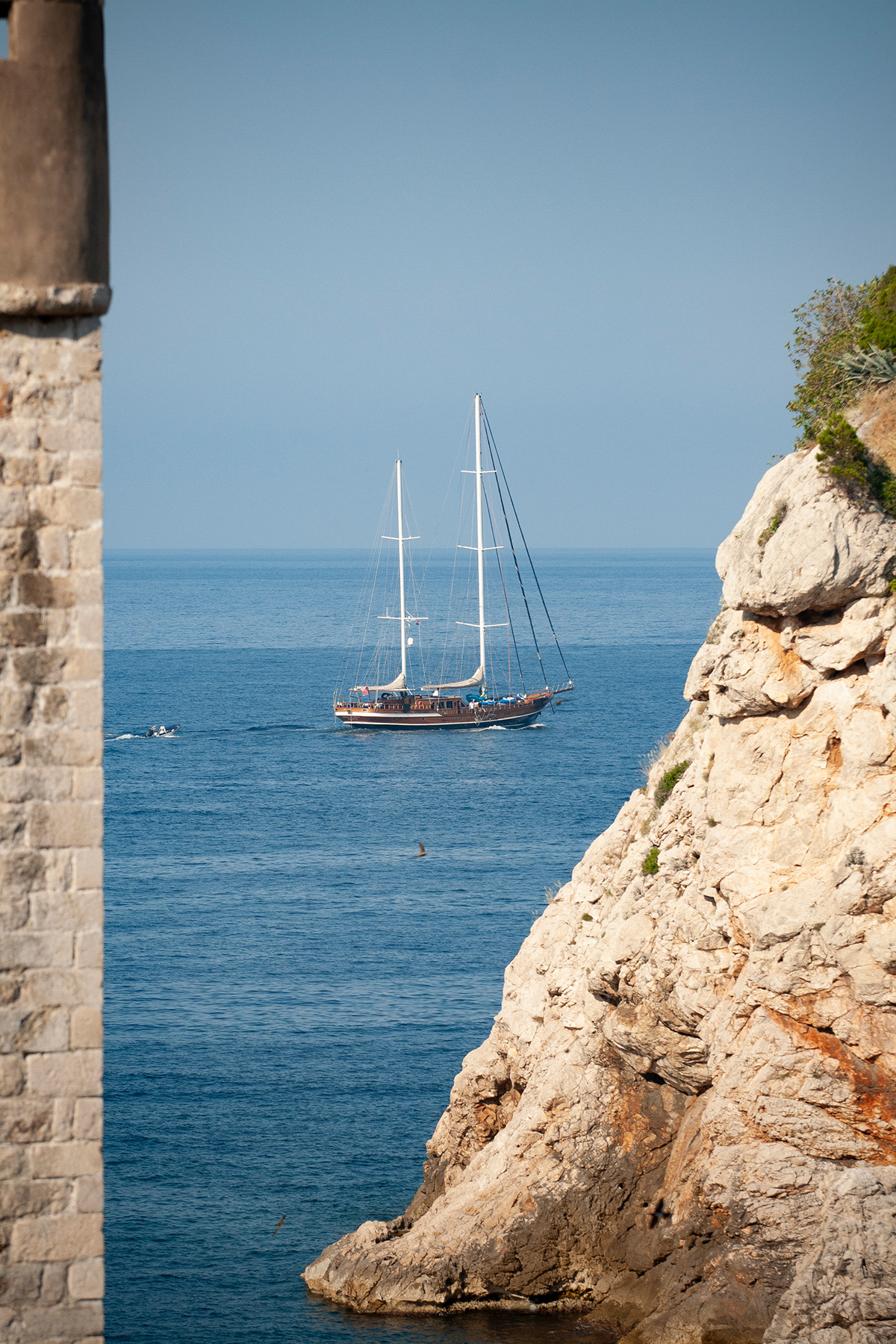 A sailing boat passing by, July 2019.