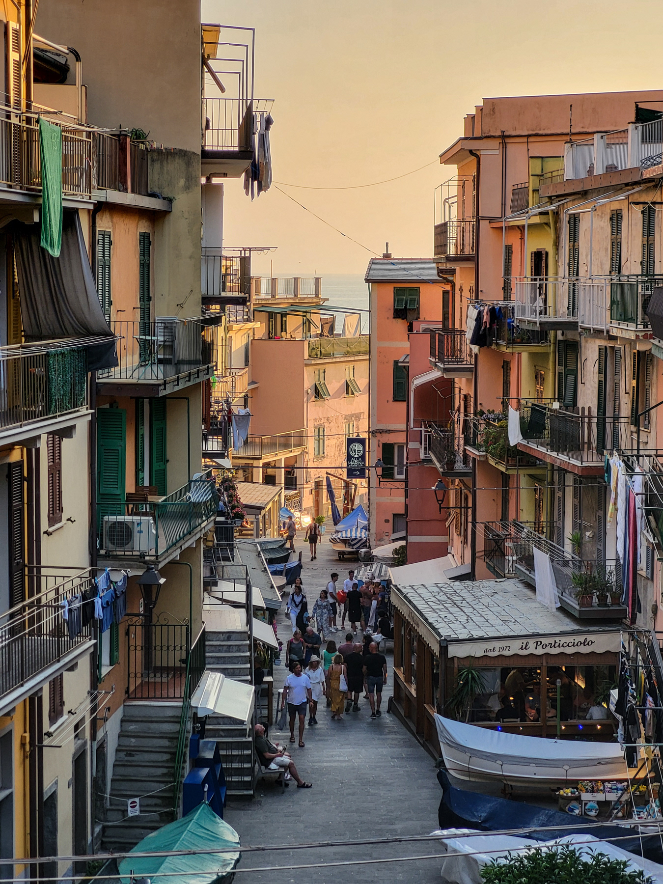 Manarola at sunset.