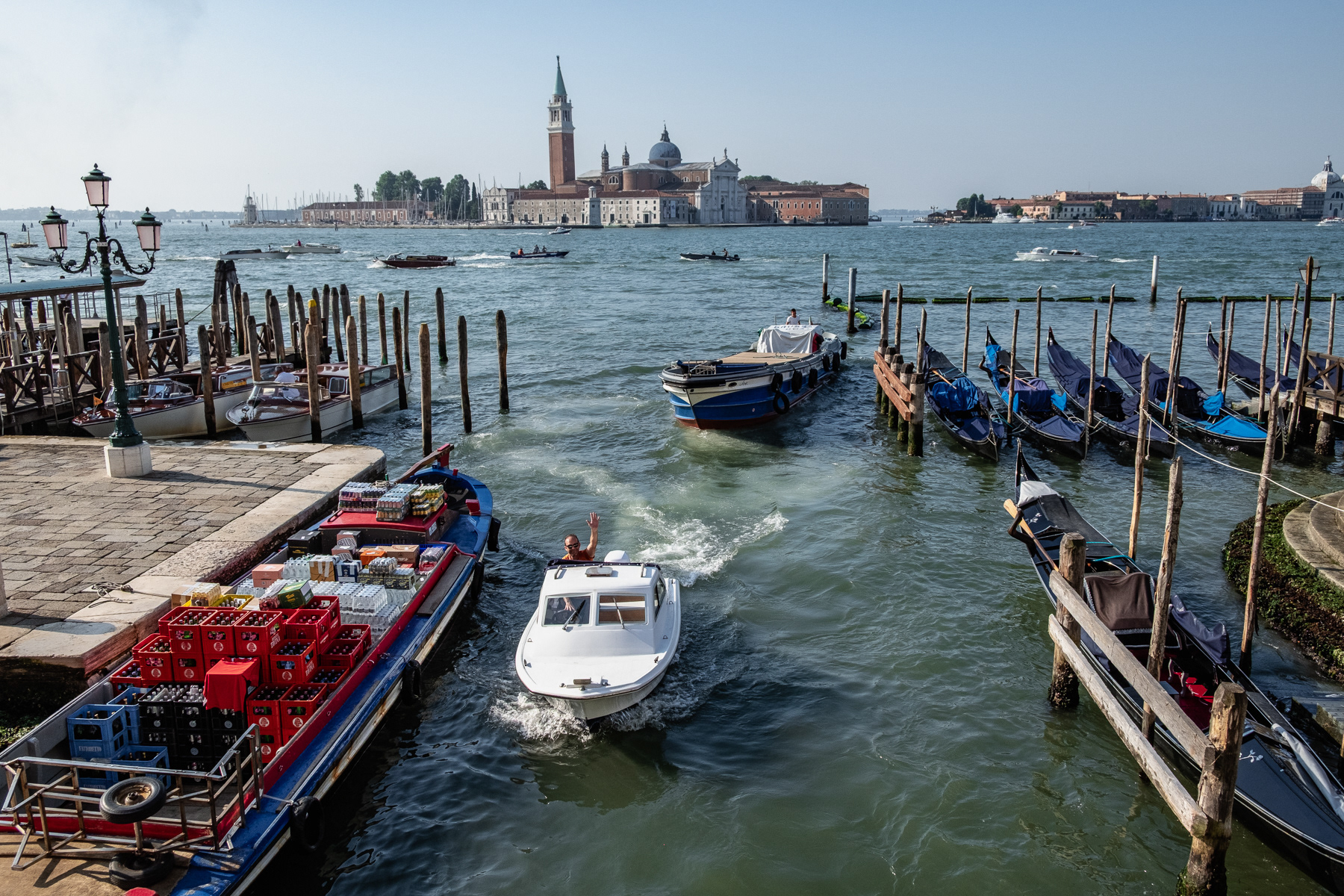 Transports of goods and to get from A to B by boat.