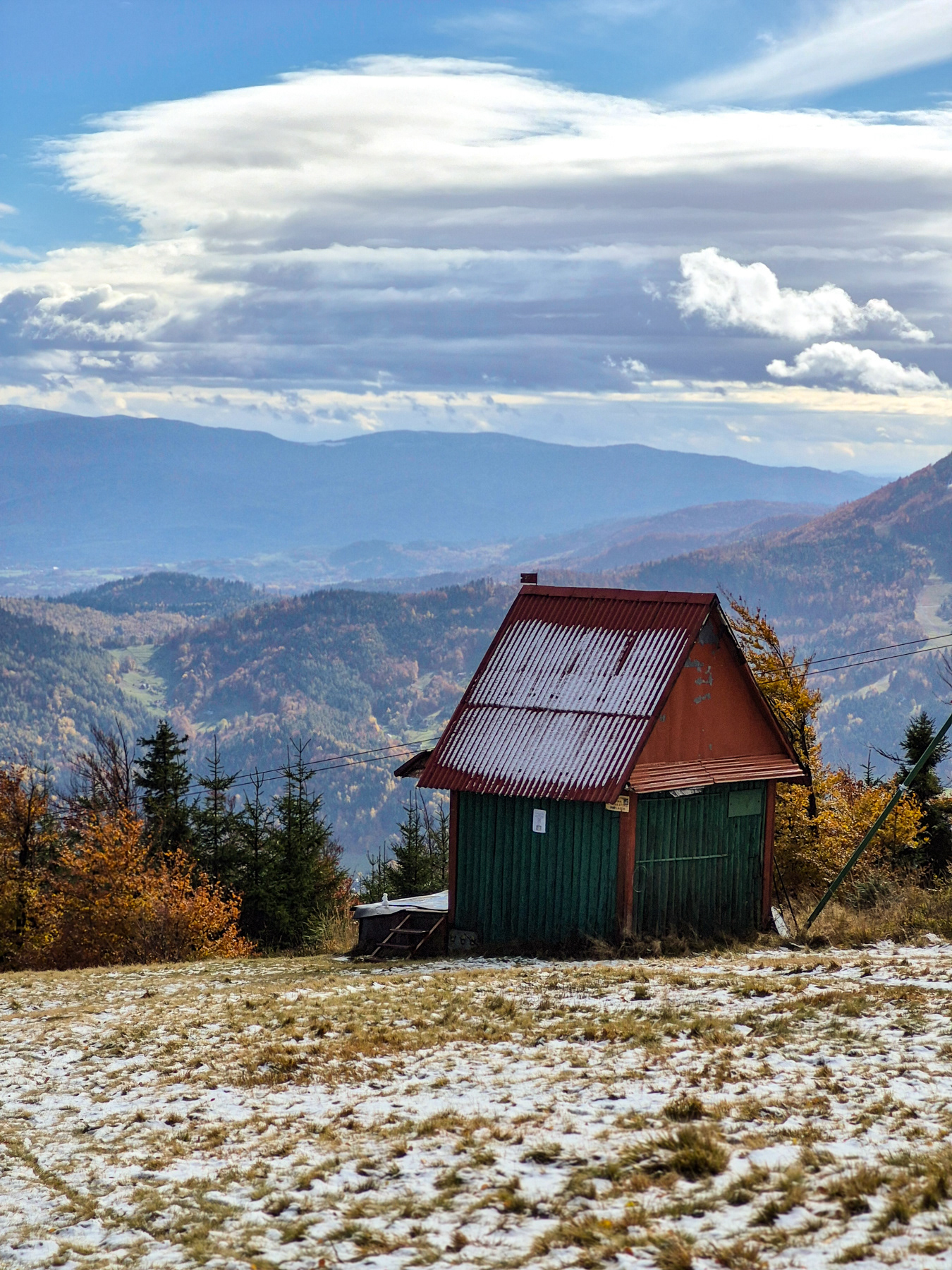 On top of Mount Klimczok, with a view into Slovakia, October 2025.