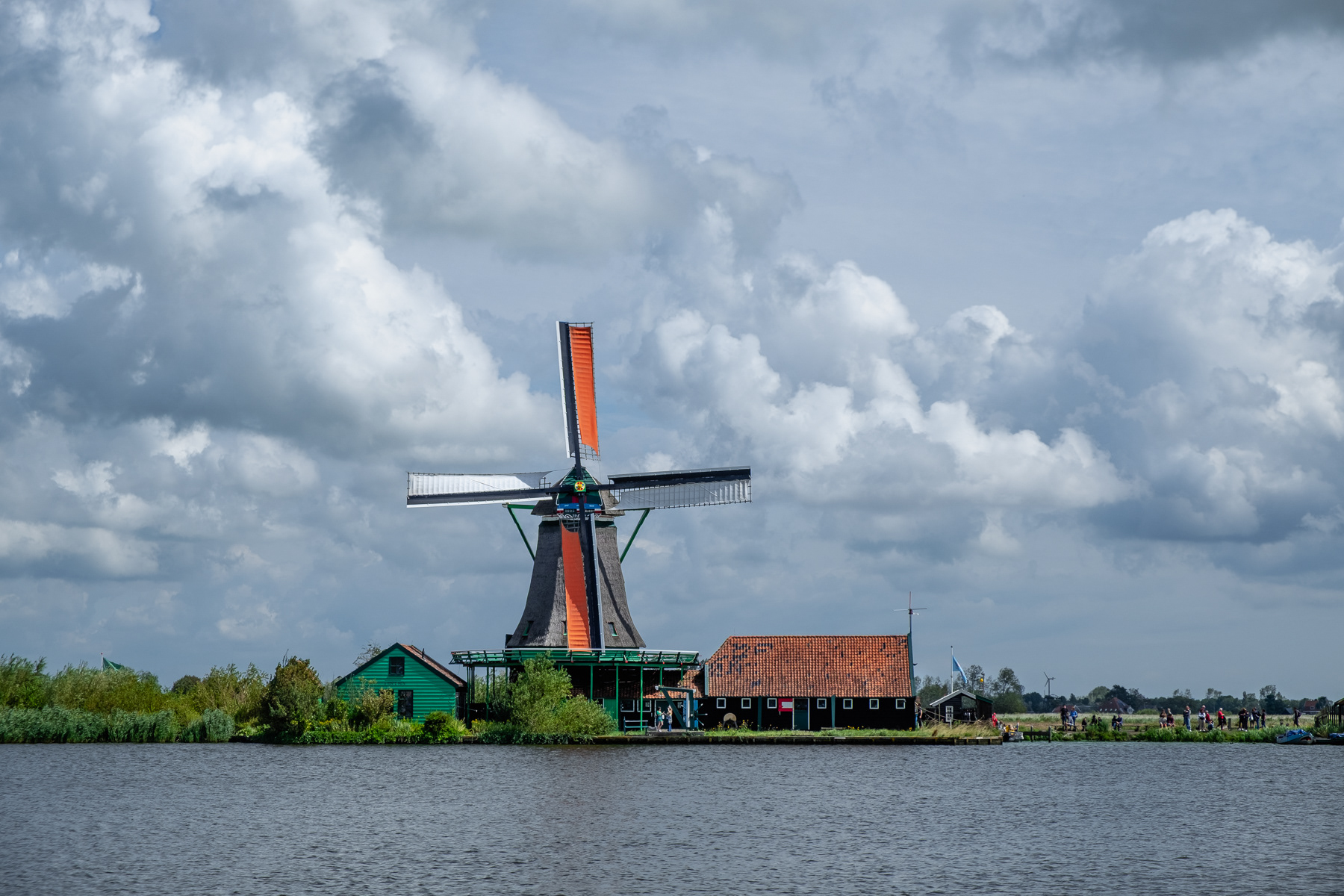 One of the historic mills of the Zaanse Schans open air museum, August 2023.