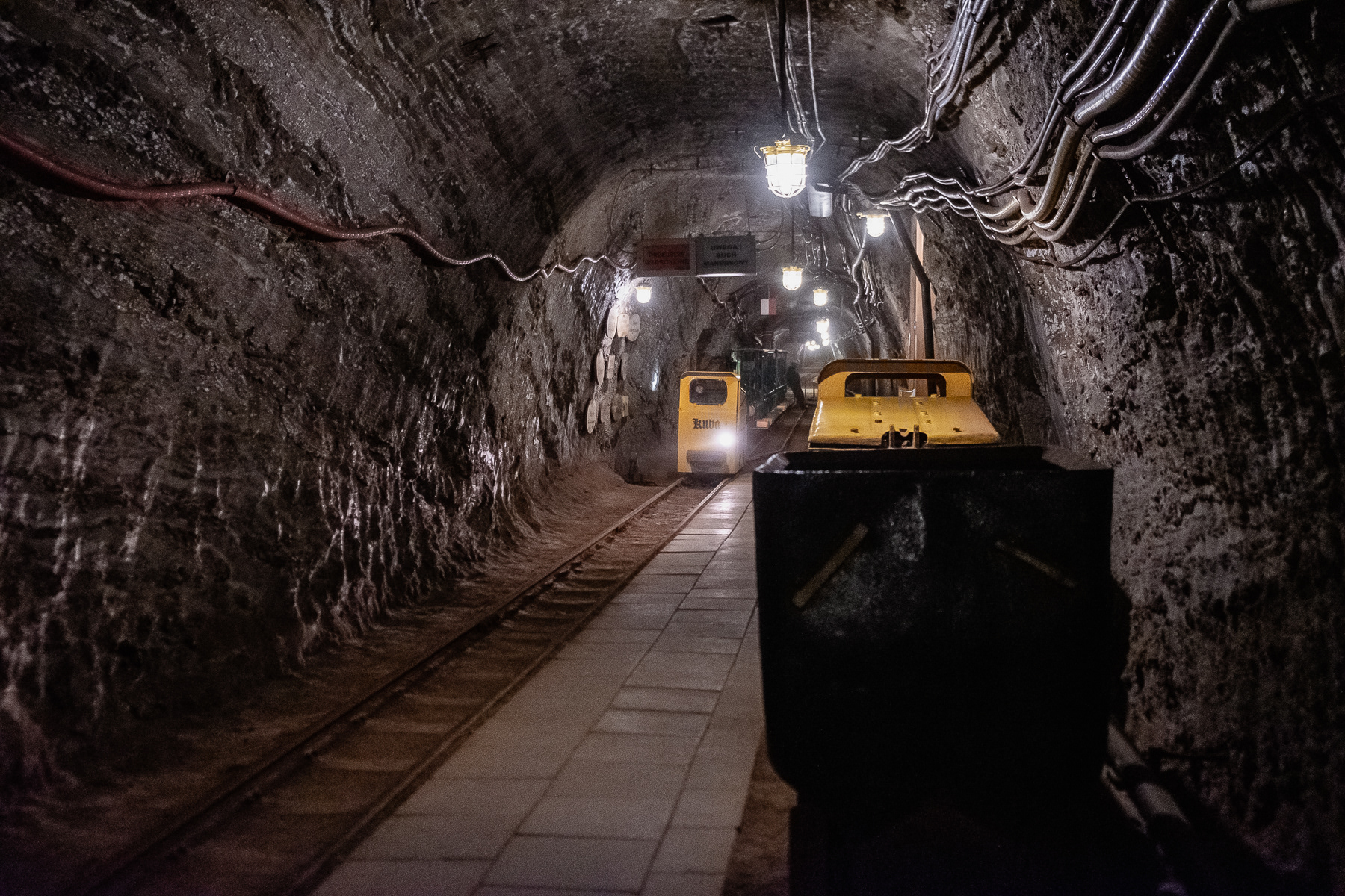Active mine trains take also tourist into the mine. The locomotive is named Kuba, after the last horse that worked in the mine in the last century.