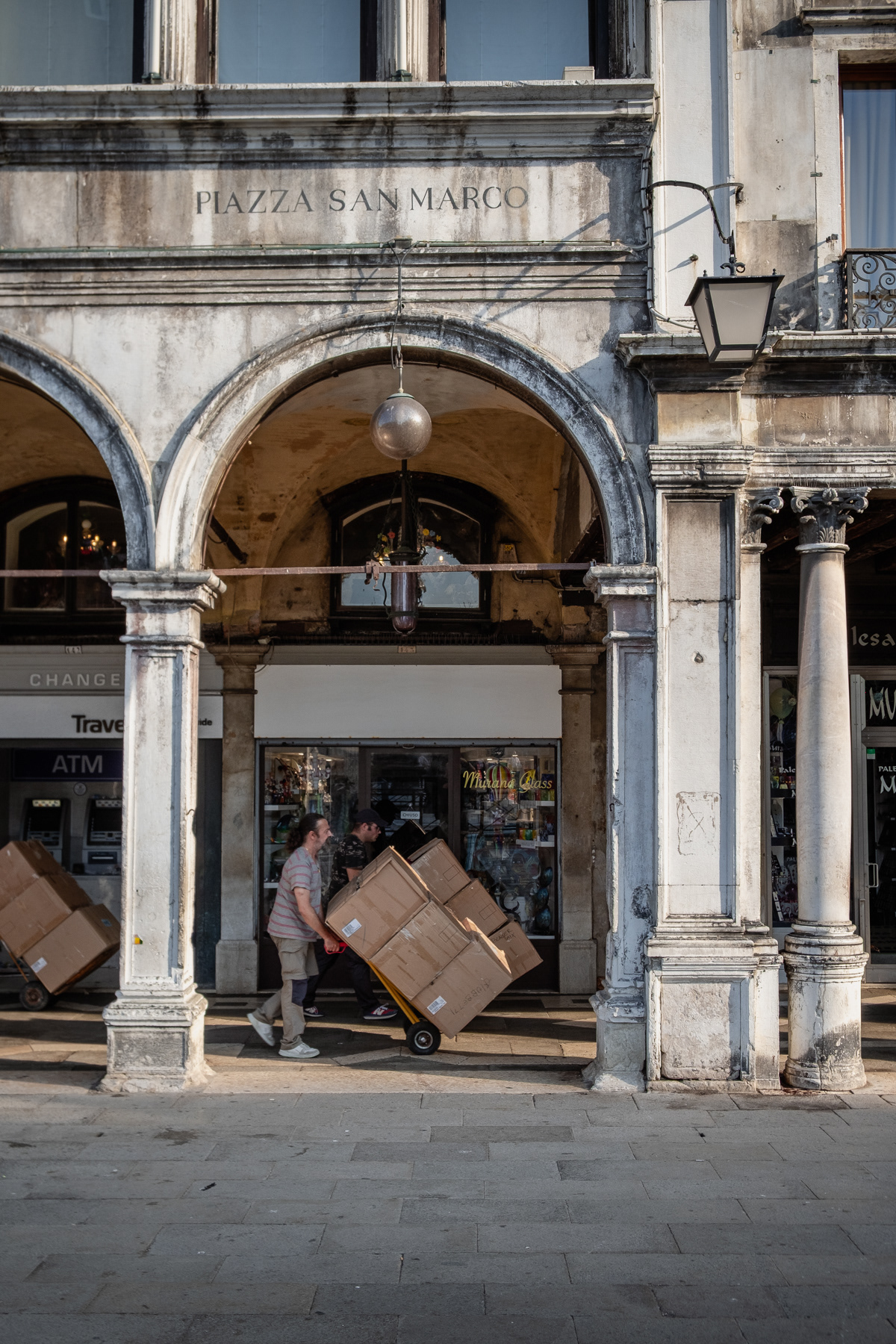 Early morning deliveries at San Marco Square