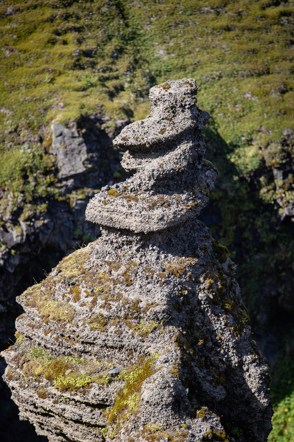 A natural formed giant statue of rock in the canyon.