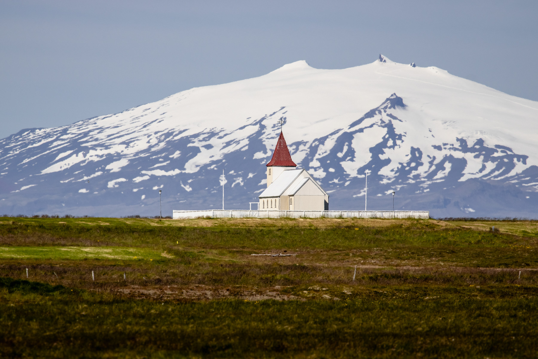 View at Mount Snæfellsjökull. Snæfellsnes peninsula, Iceland, July 2025.