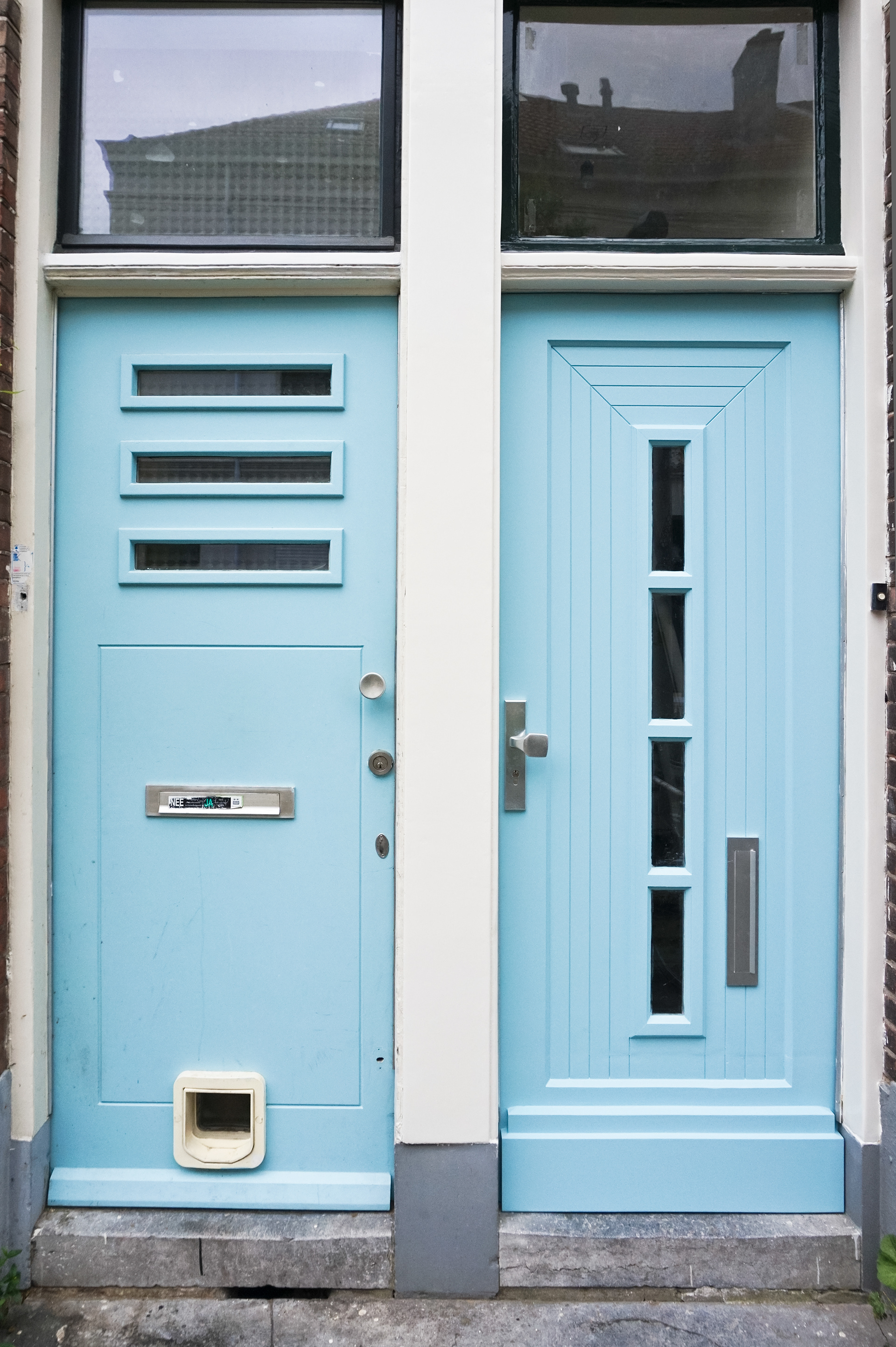 Trendy front doors.