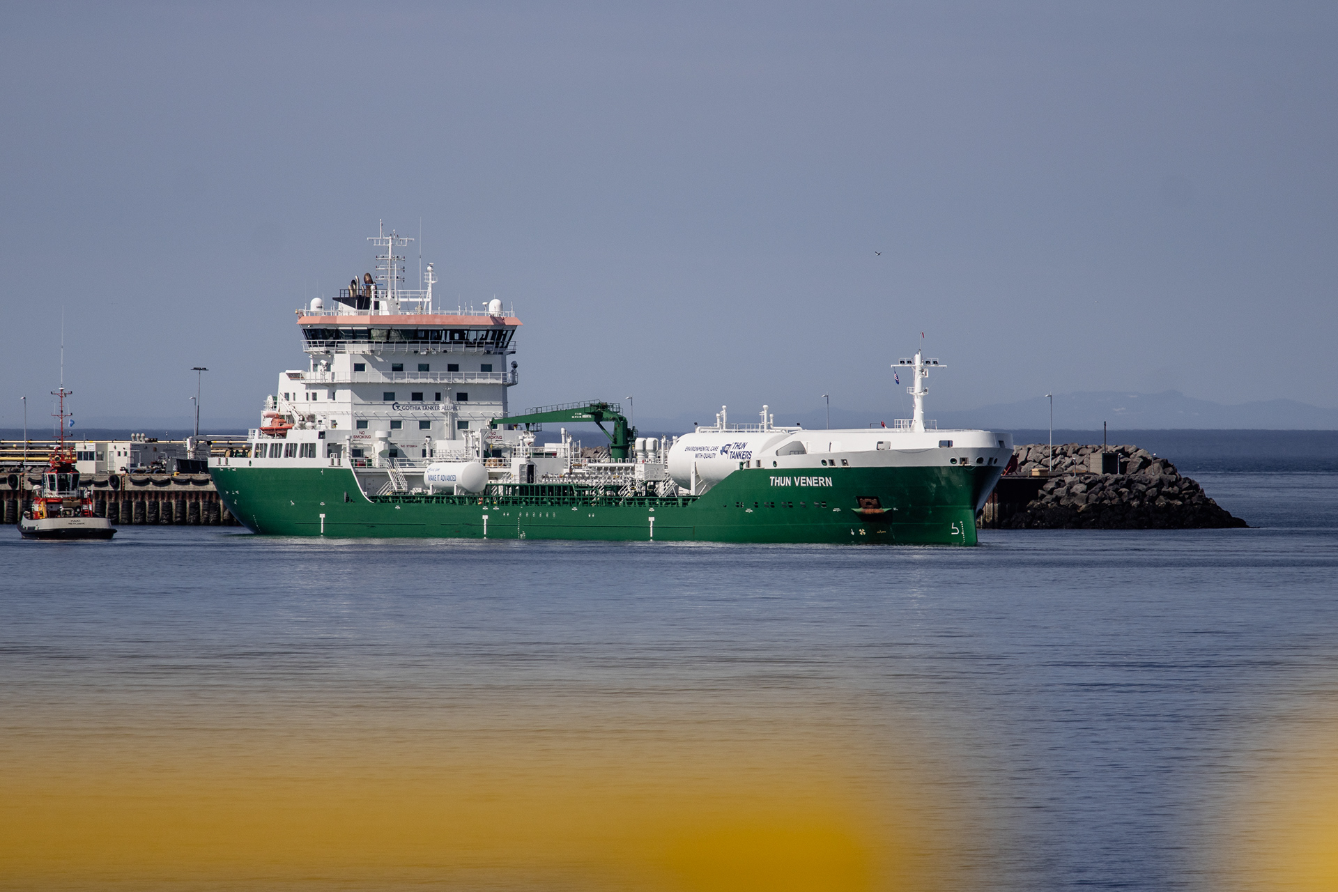 The Swedish LNG/BioLNG-powered Thun Venern dual-fuel oil and chemical tanker.