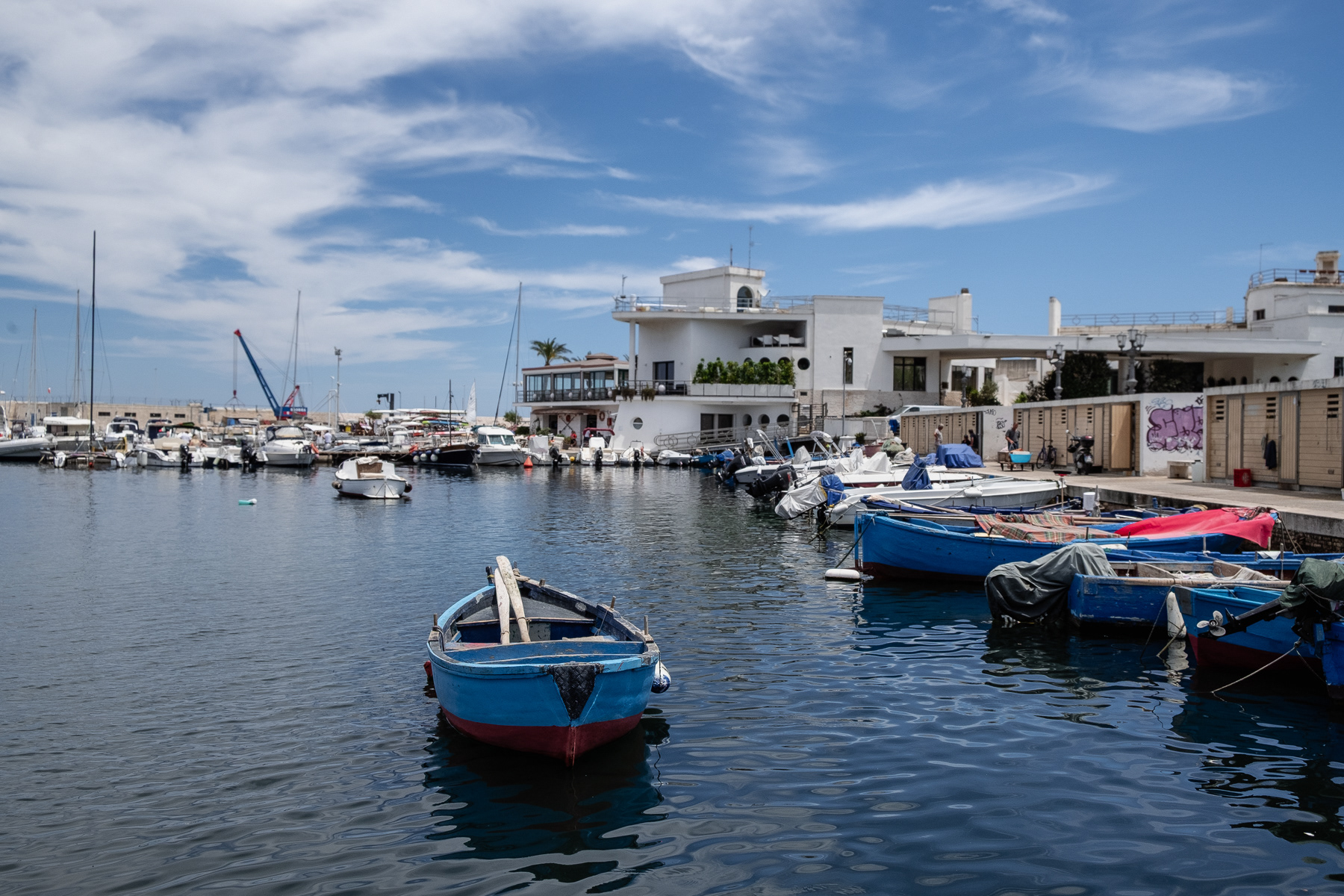 The marina with the Circolo Canottieri Barion Sporting Club